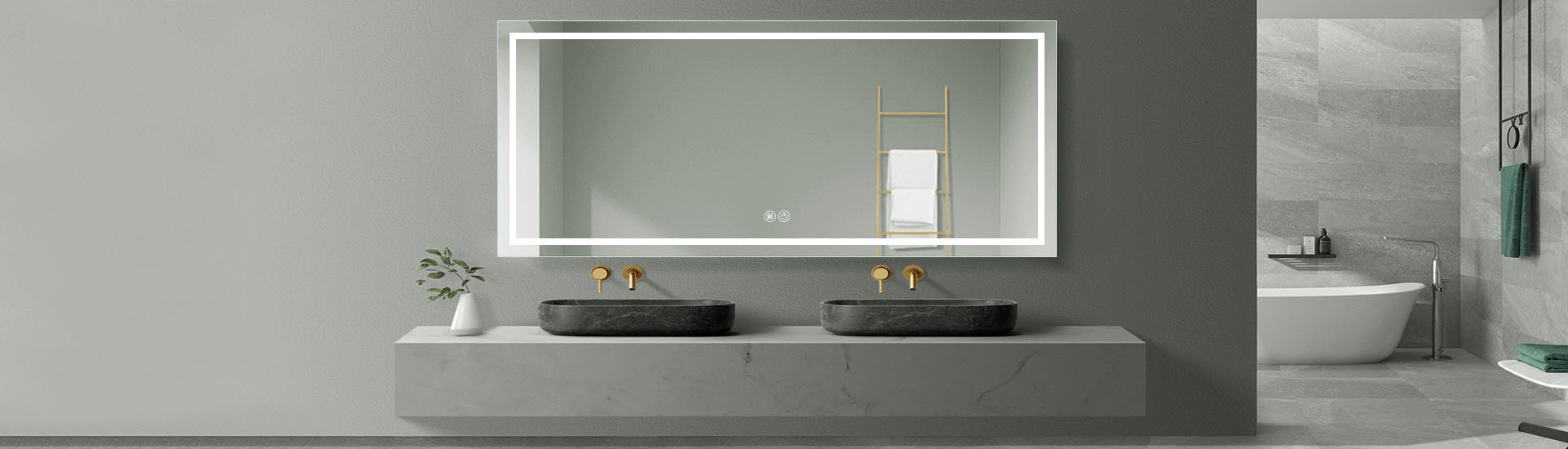 Eve Frameless Irregular Wall Mirror with Backlit LED (3 Sizes)