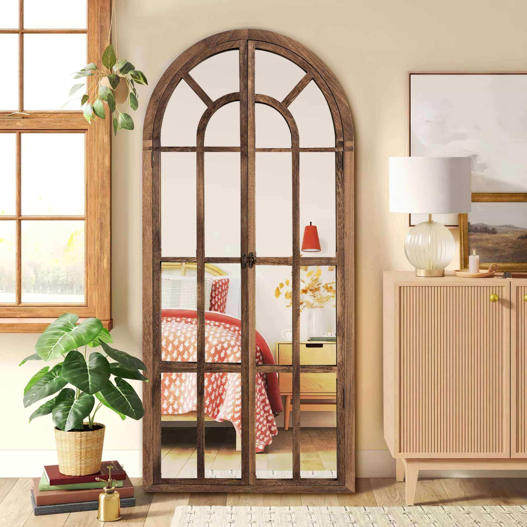 Sonia-71"x31.5" Farmhouse Wood Full Length Mirror