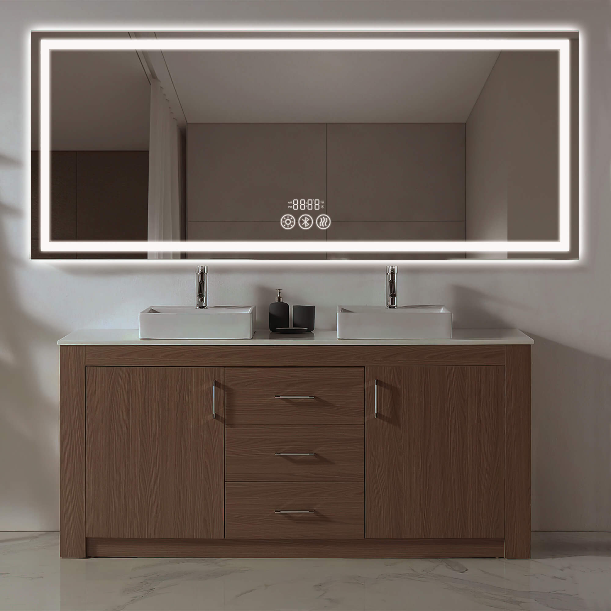 Aria- 71"x31" Oversized Rectangular Frameless Anti-Fog LED Wall Bathroom Vanity Mirror