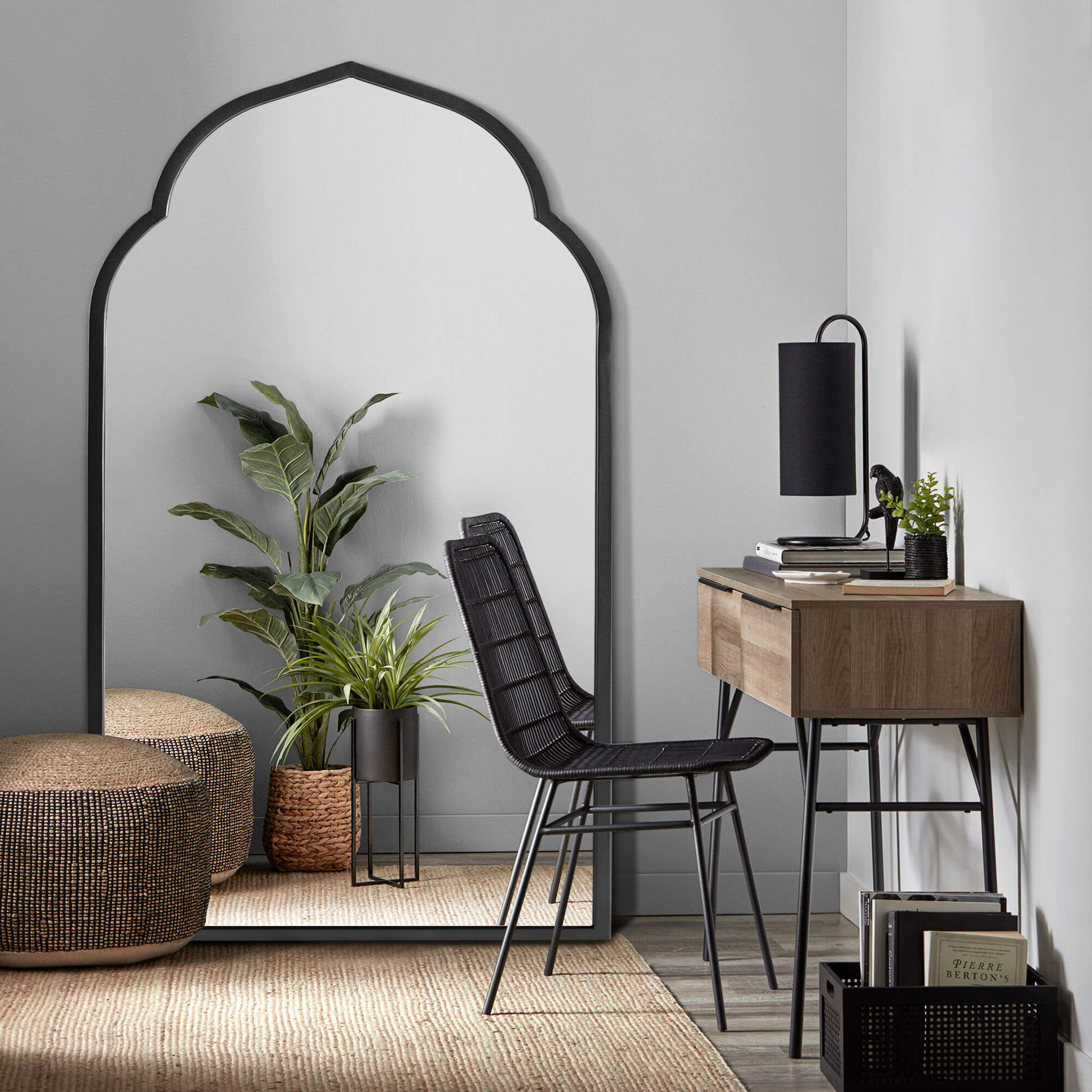 Hedda- Arch Moroccan Inspired Gold Iron Frame Wall Mirror