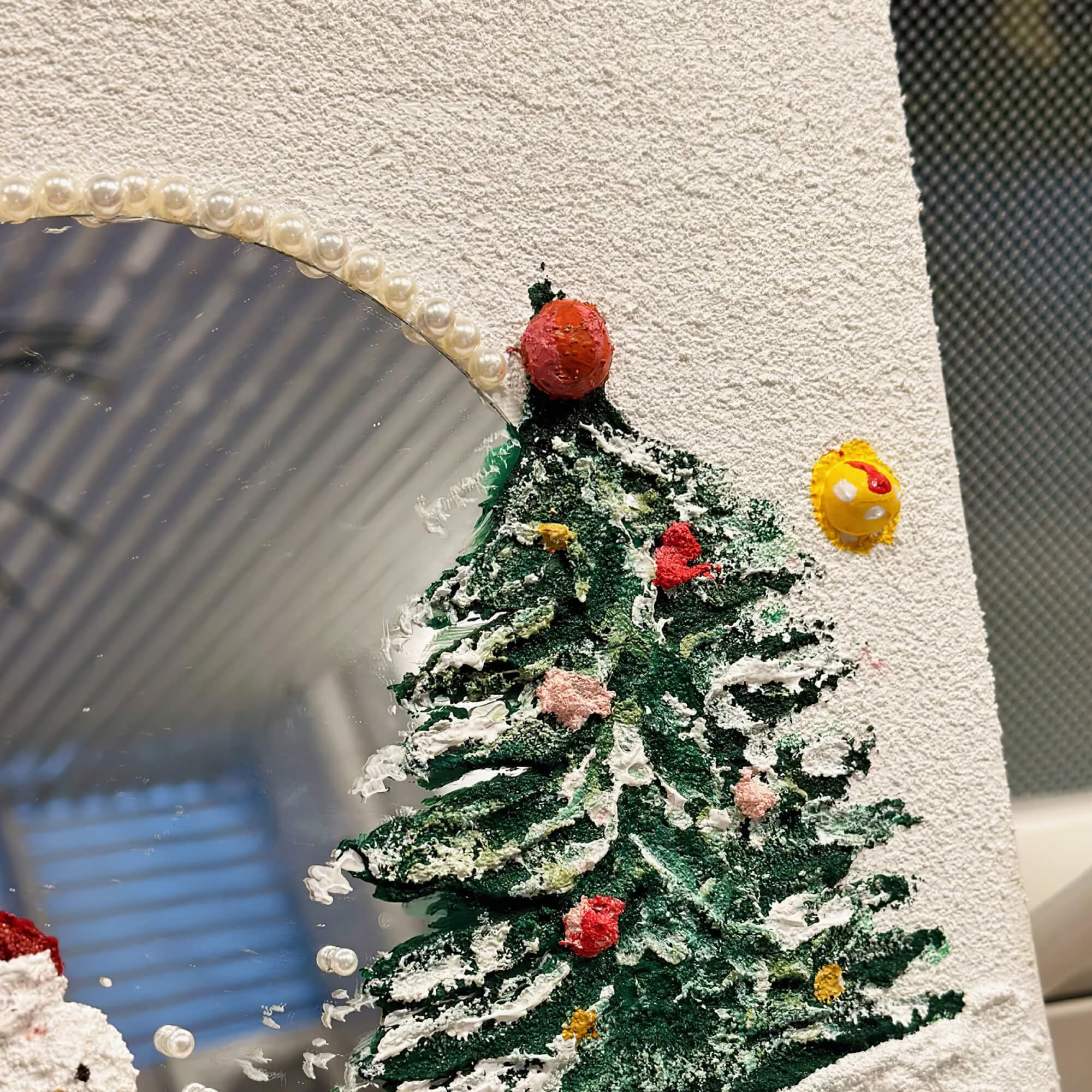 Creative Acrylic Painting Clay Pearls DIY Mirror