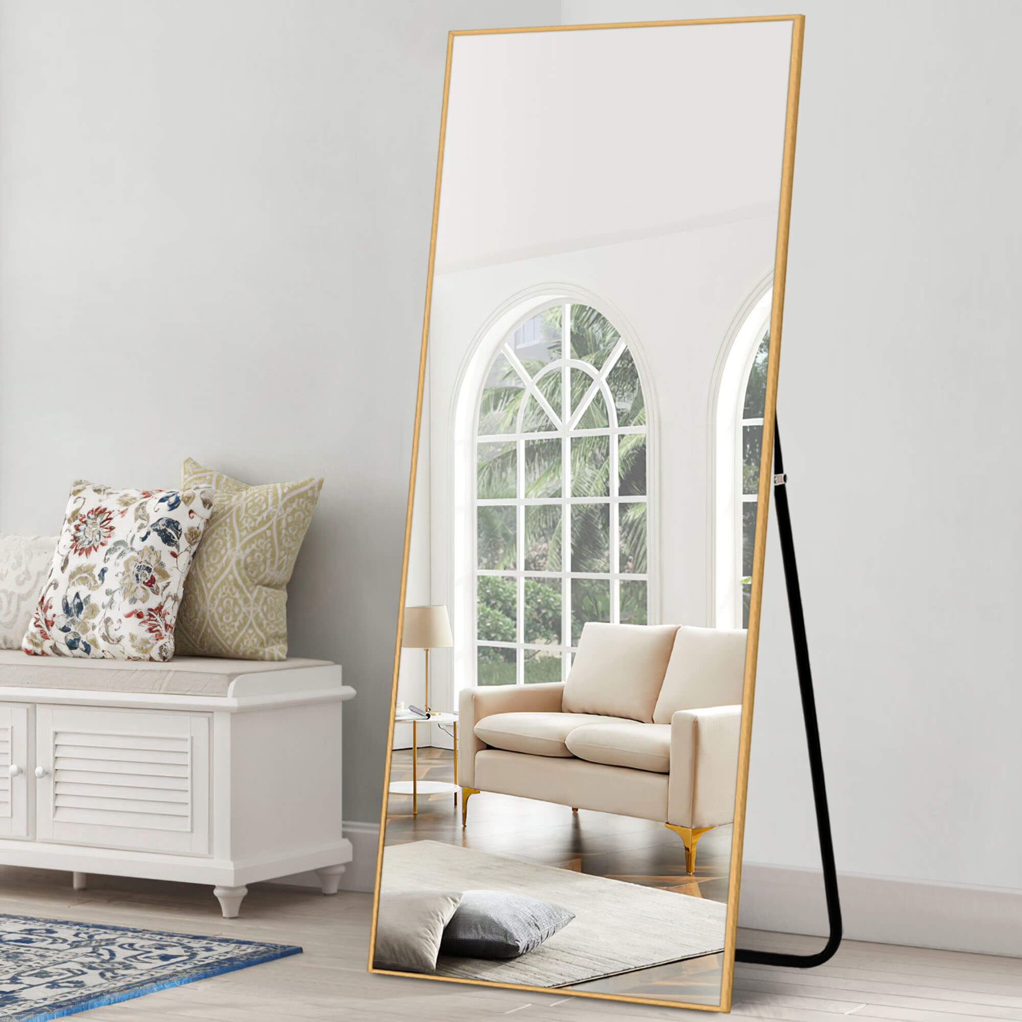 gold large floor mirror
