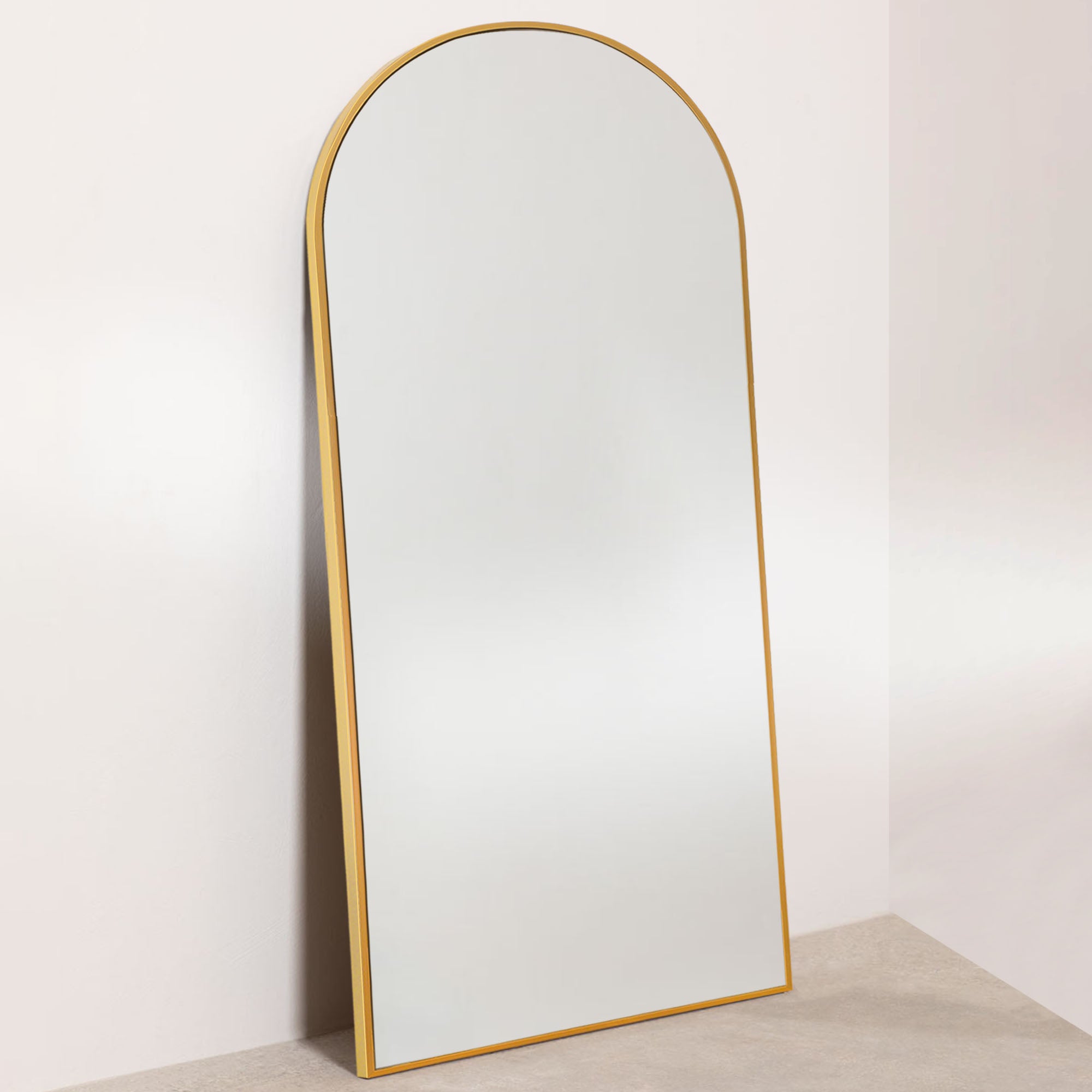gold arched full length mirror