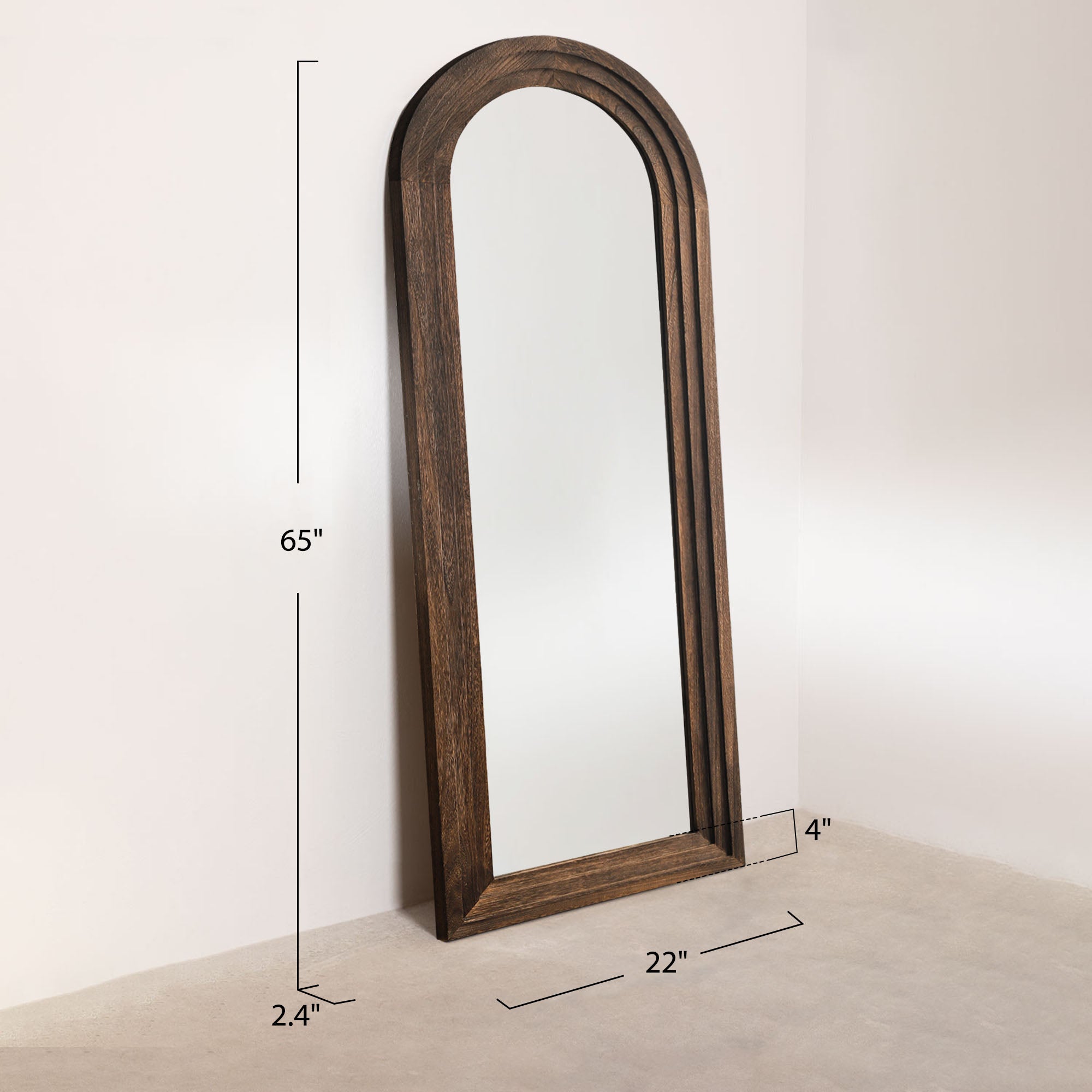 Vincent-65"x22" Modern & Rustic Beveled Full Length Mirror