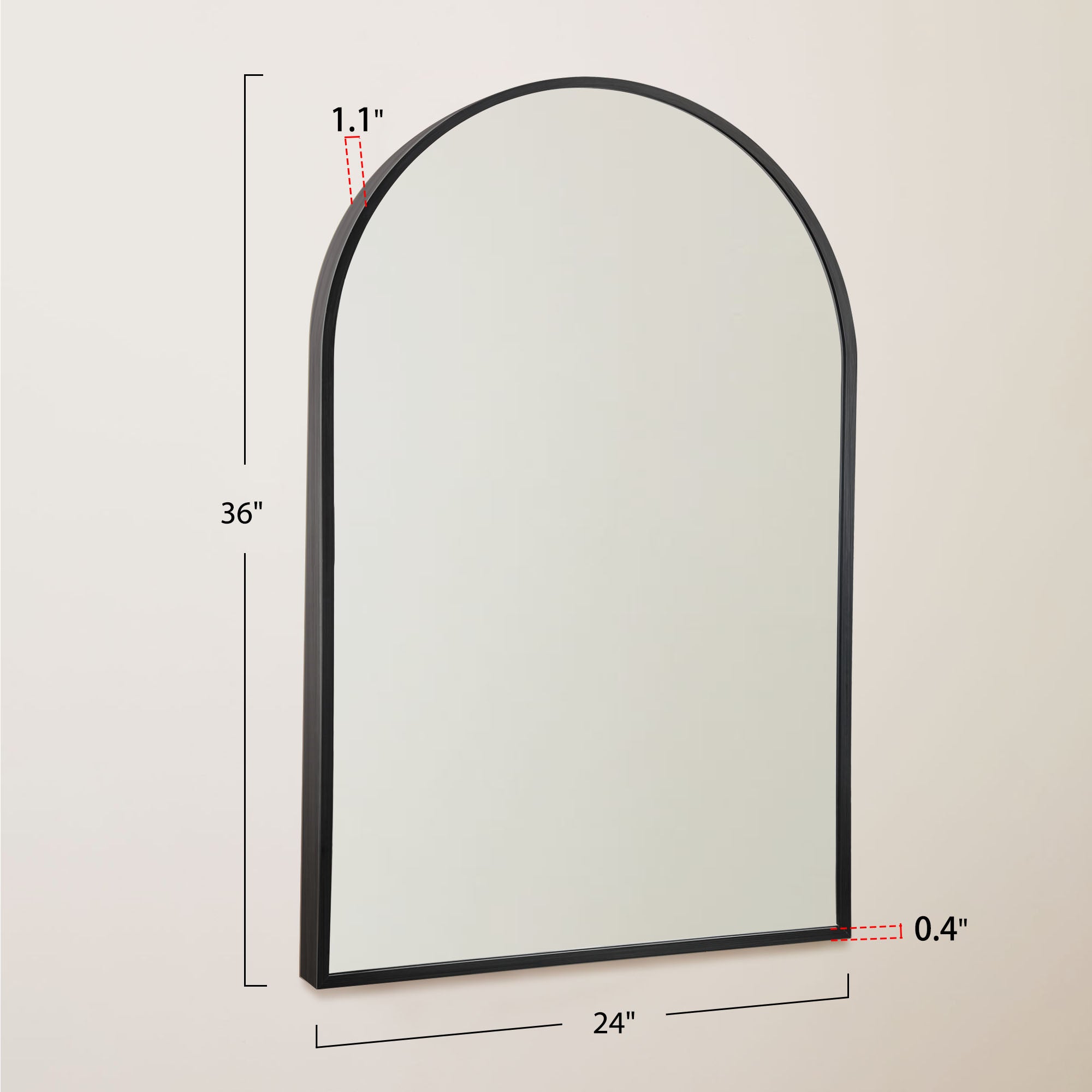 black arch decor mirror