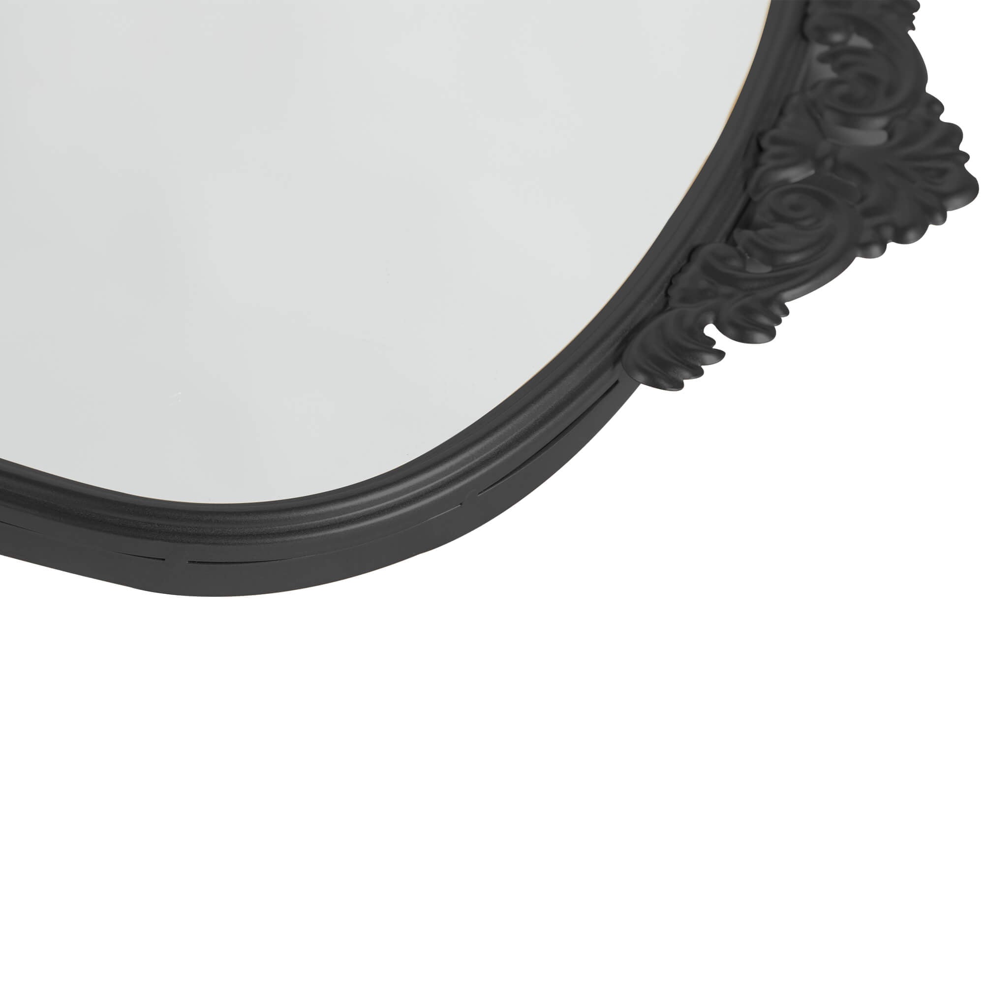 Lois-68"x29" Black Retro Palace Carved Full Length Mirror