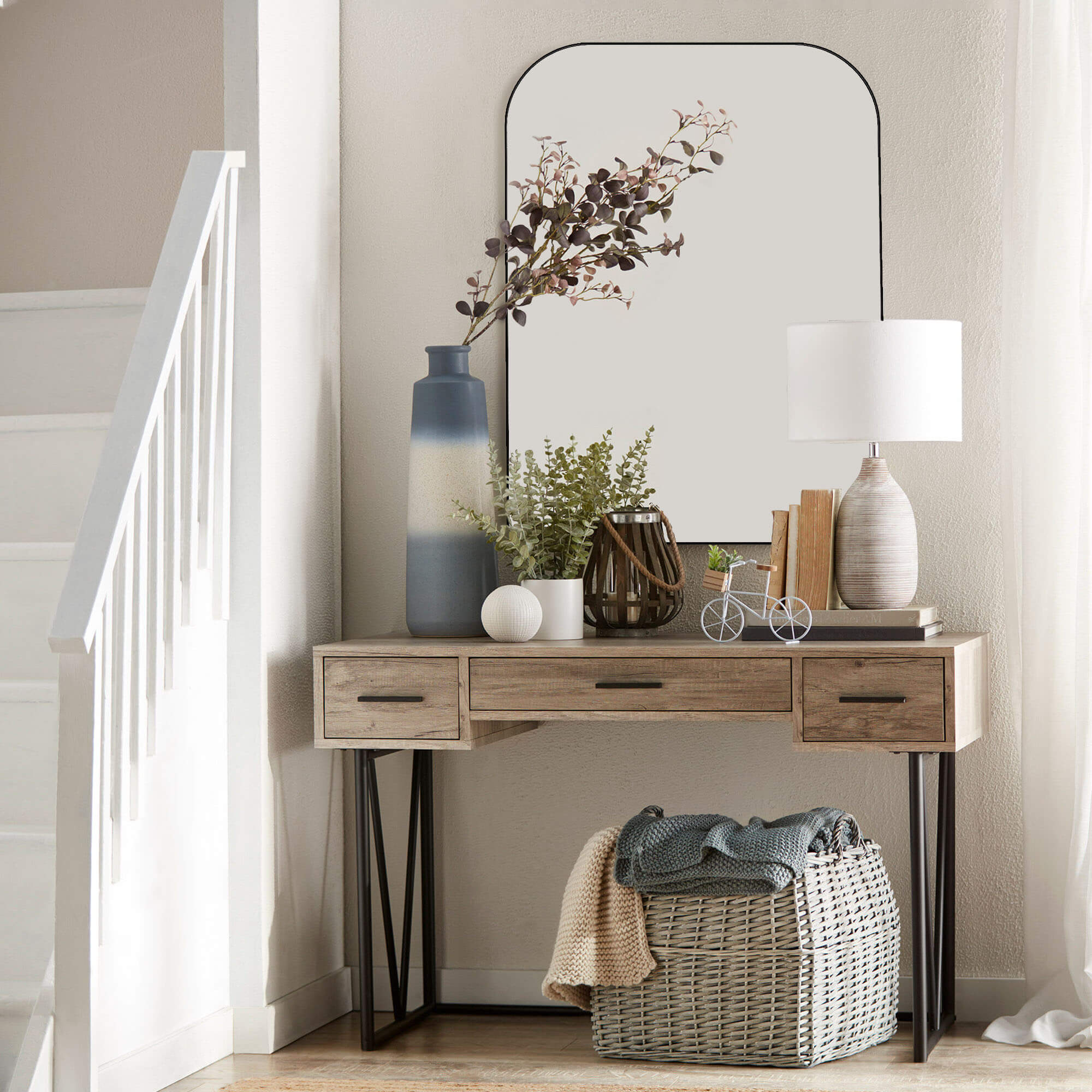 black decor wall mirror