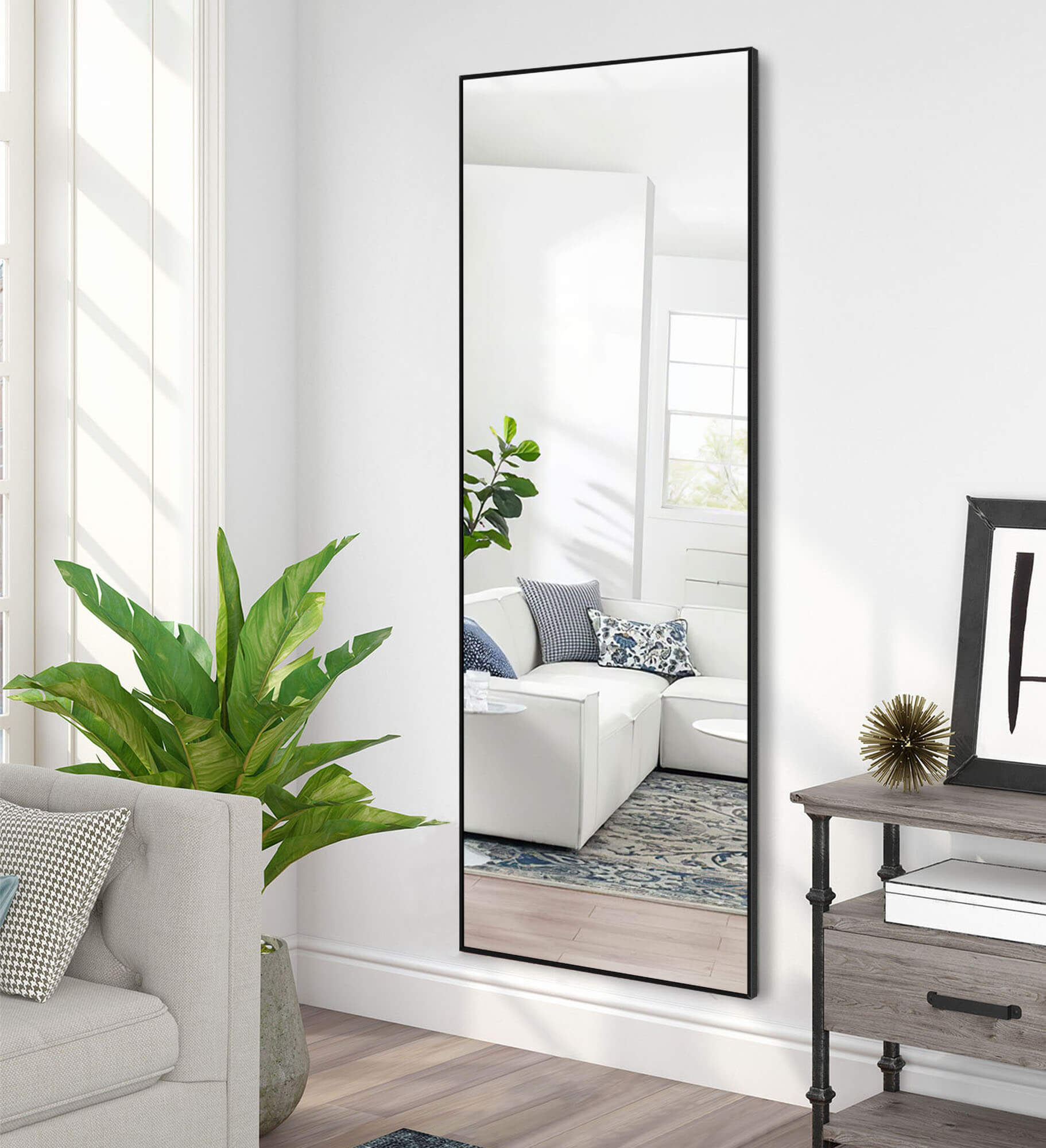 Gold full length wall mirror