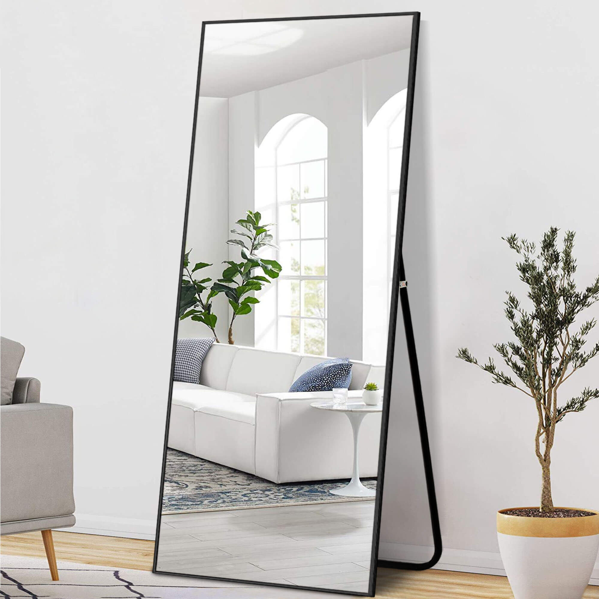 black large dressing floor mirror