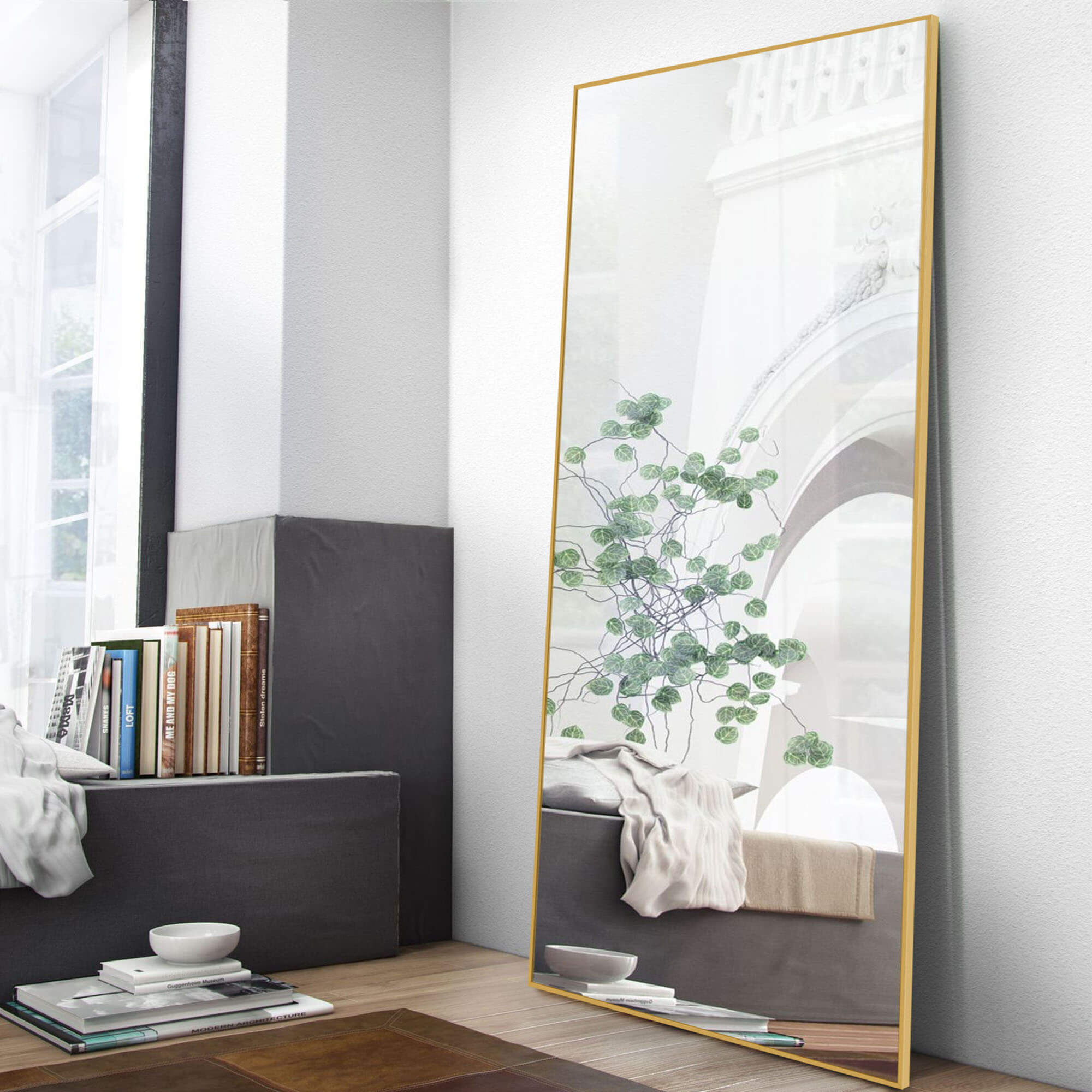 gold standing full length mirror