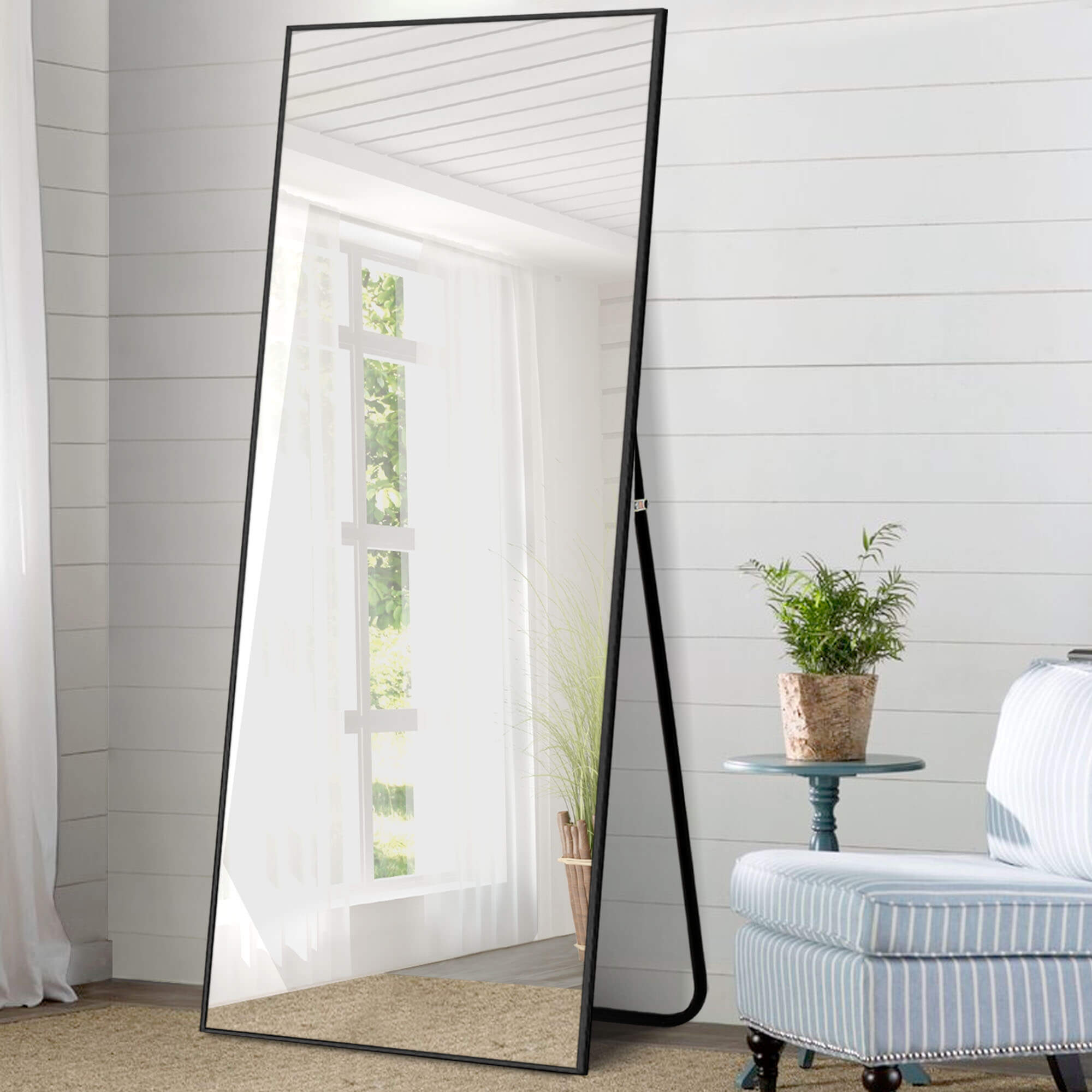 Dorothy-71"x 31.5" Oversized Rectangle Metal Framed Full Length Floor Mirror