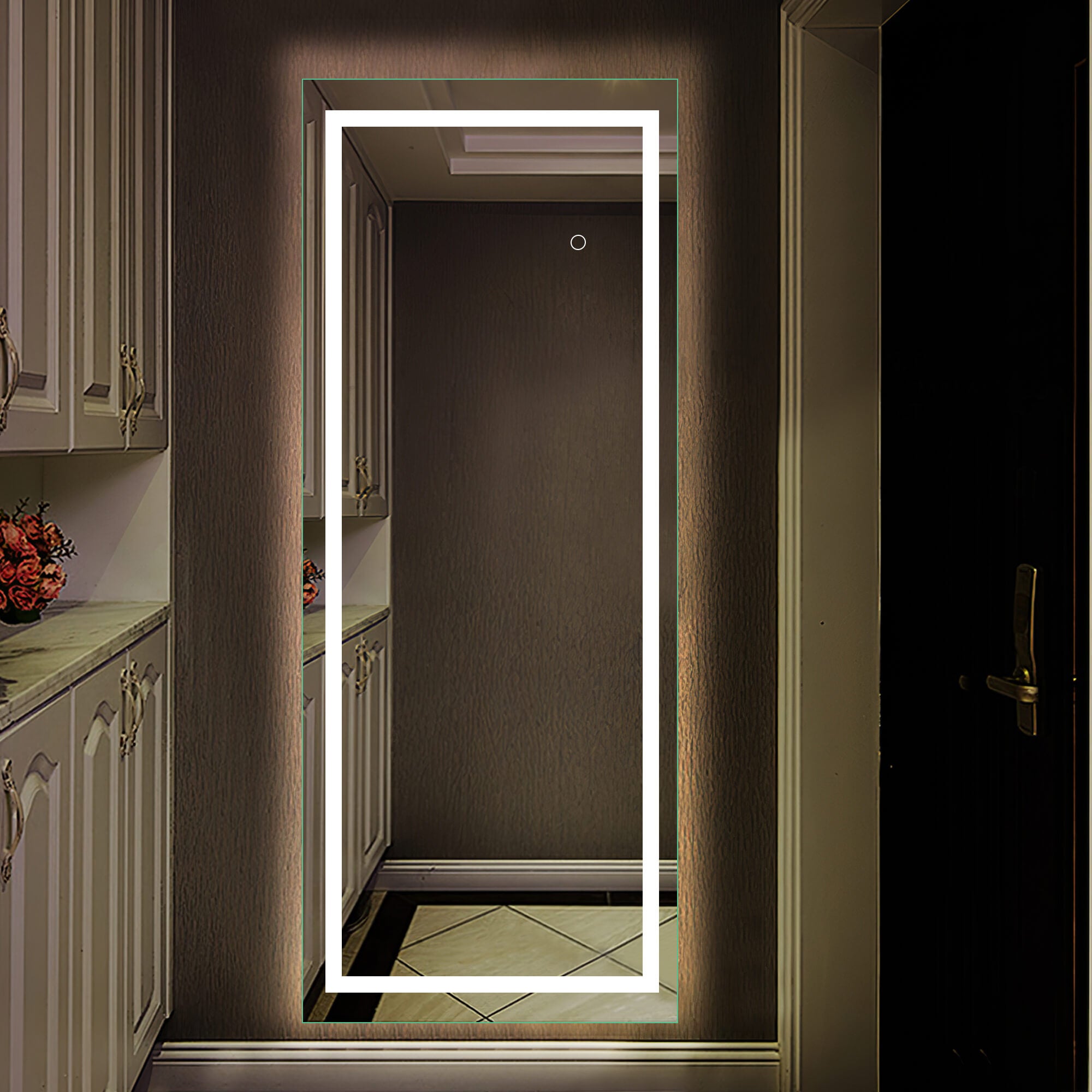 Gene-Bedroom Modern Full Length LED Mirror with stand