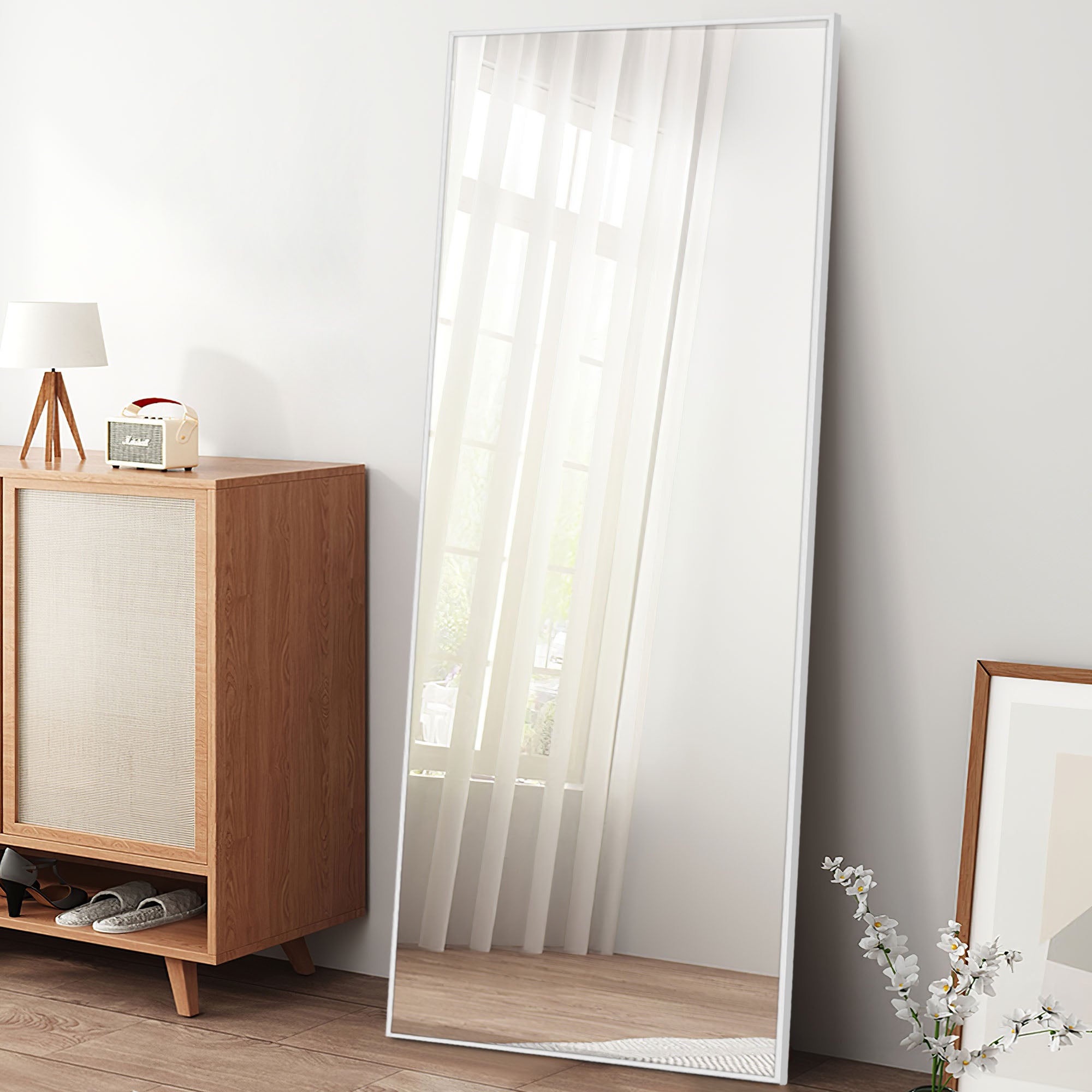 white full length standing mirror