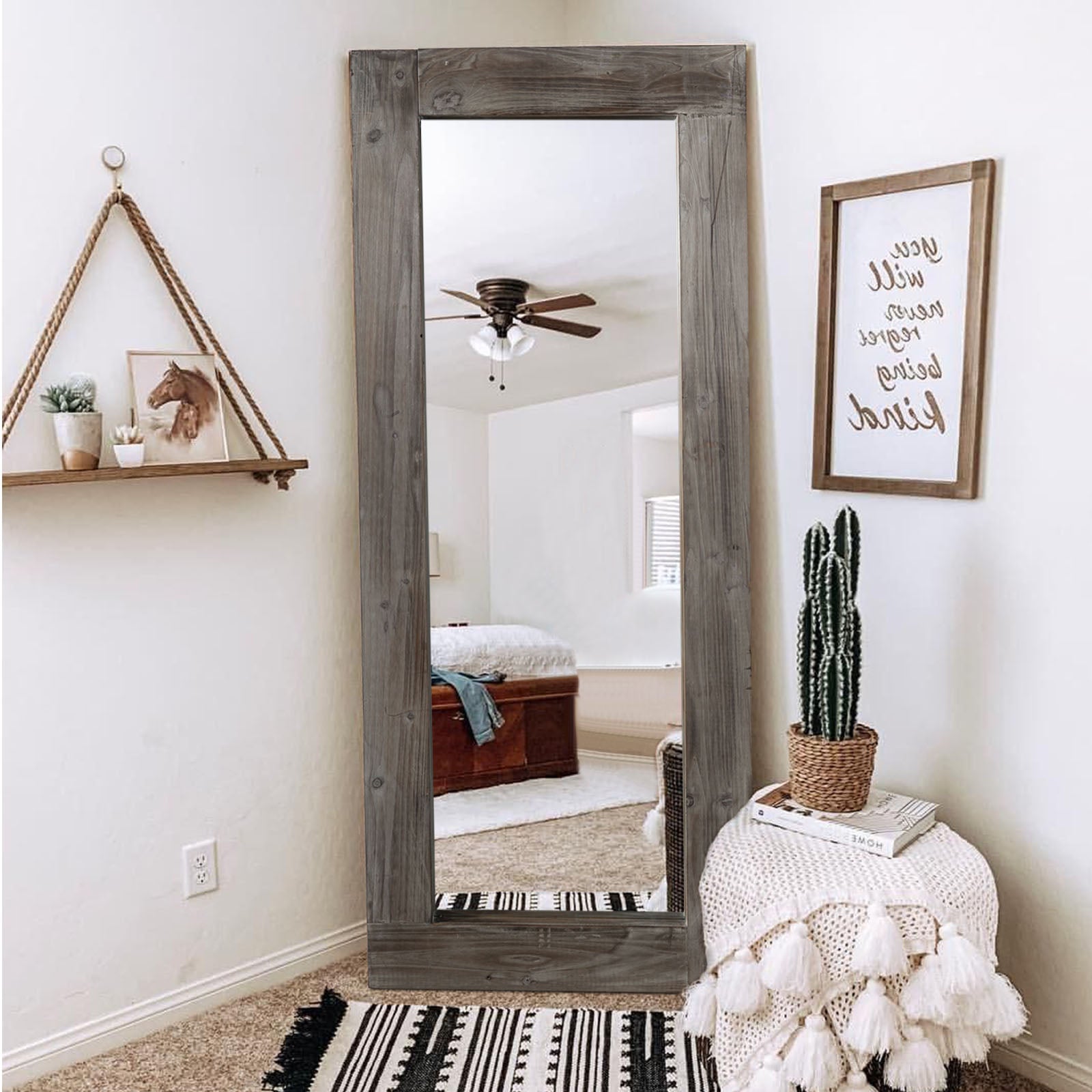 full length wooden mirror