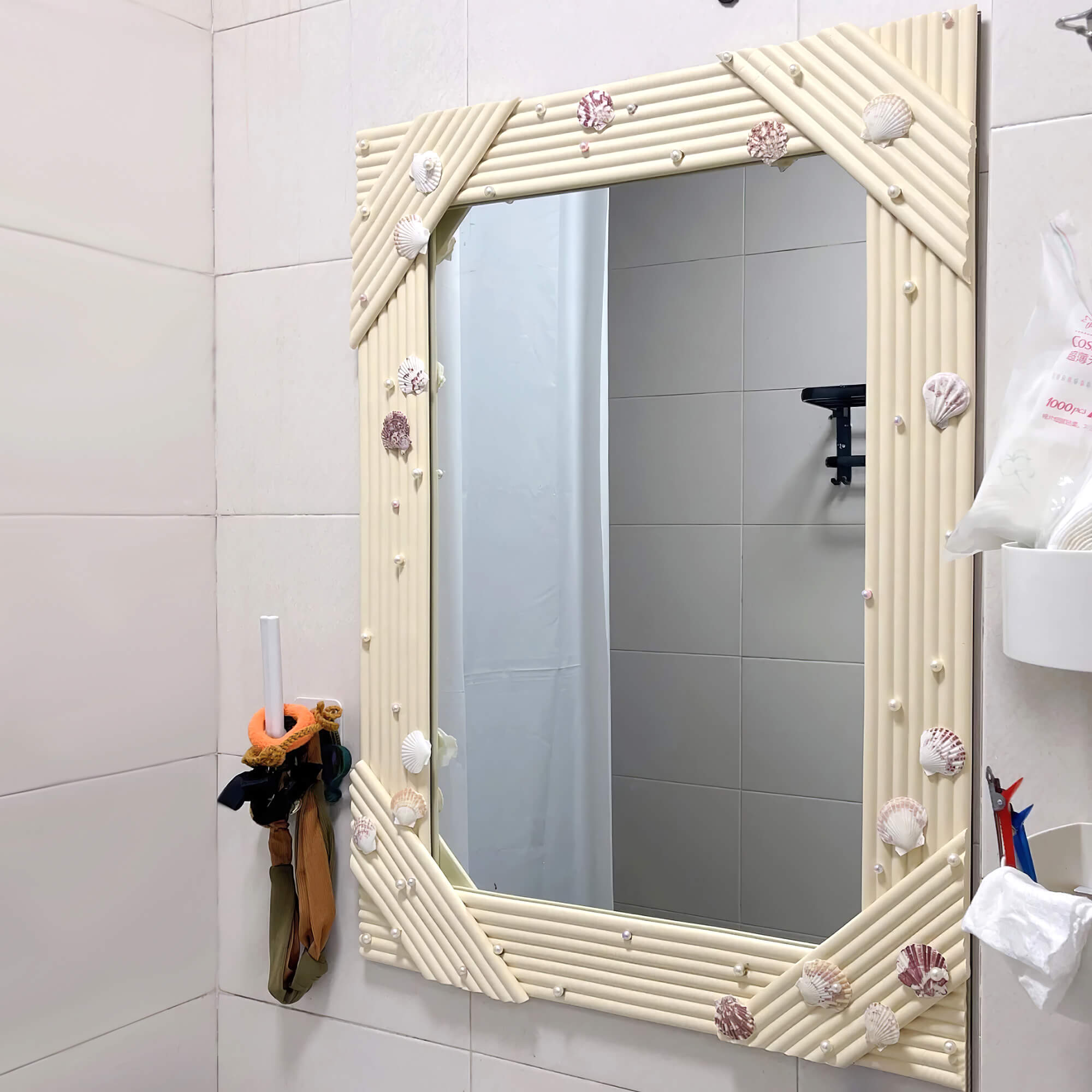 Countryside Sea Shell Pine Bumper Strip DIY Mirror