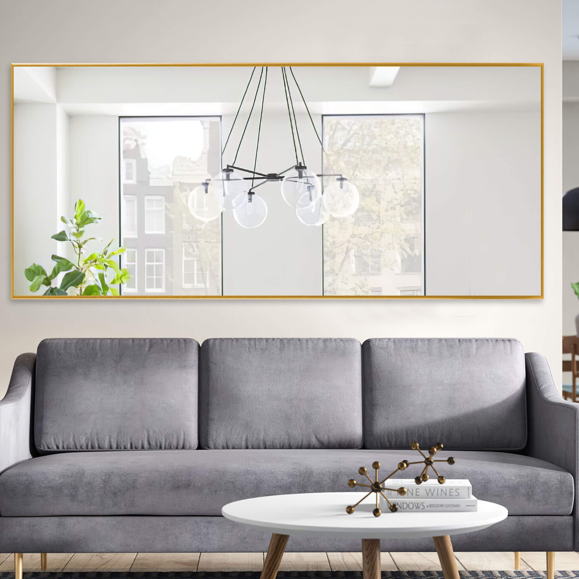 gold full length wall mirror
