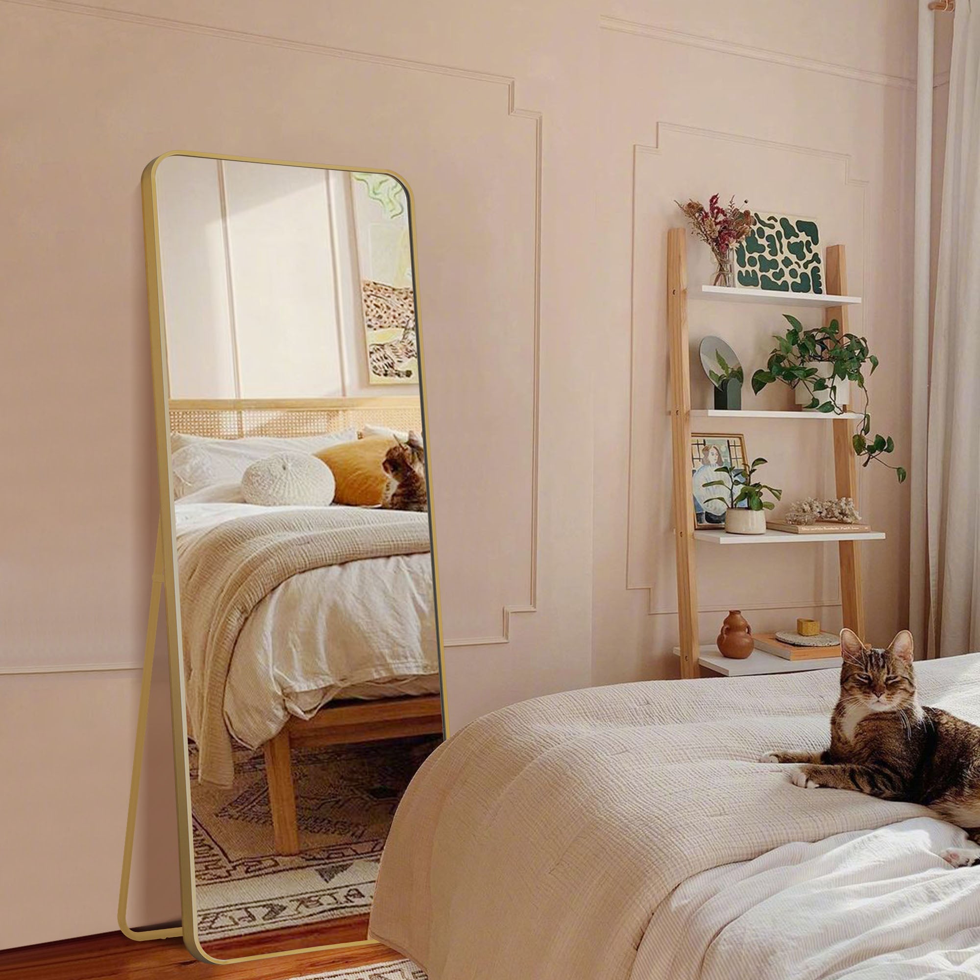 Dot-Modern Full Length Round Corner Mirror