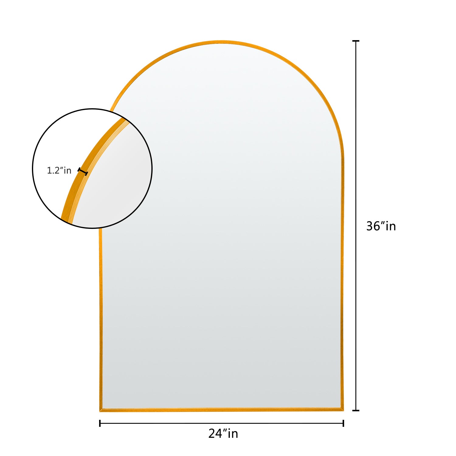 Jocelyn-24"x35" Arched Wall Decor Mirror Bathroom Arch Top Wall Mirror