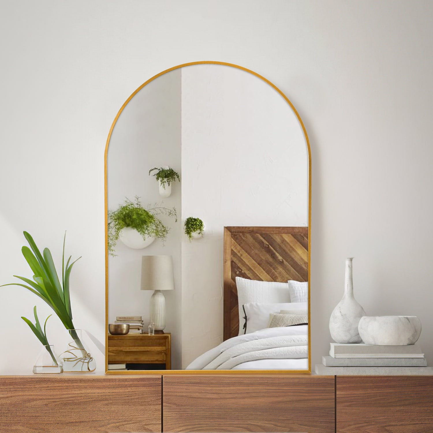Jocelyn-24"x35" Arched Wall Decor Mirror Bathroom Arch Top Wall Mirror