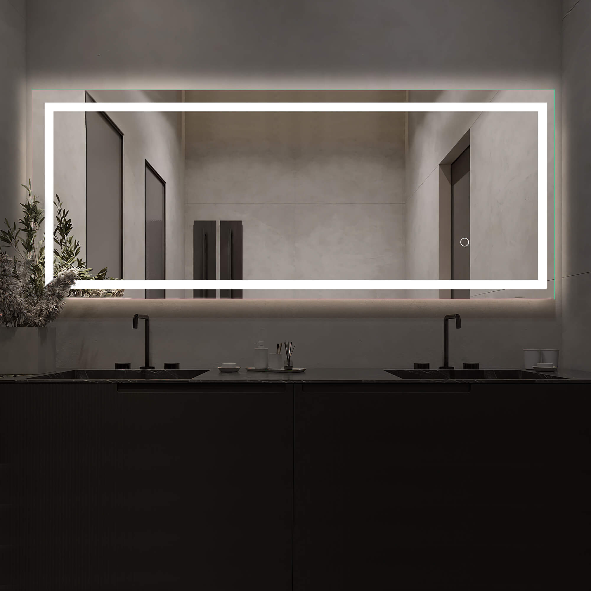 Gene-Bedroom Modern Full Length LED Mirror with stand