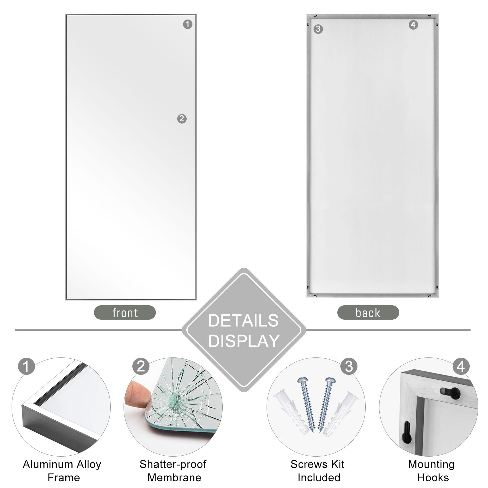 Full Length Wall Mirror Back