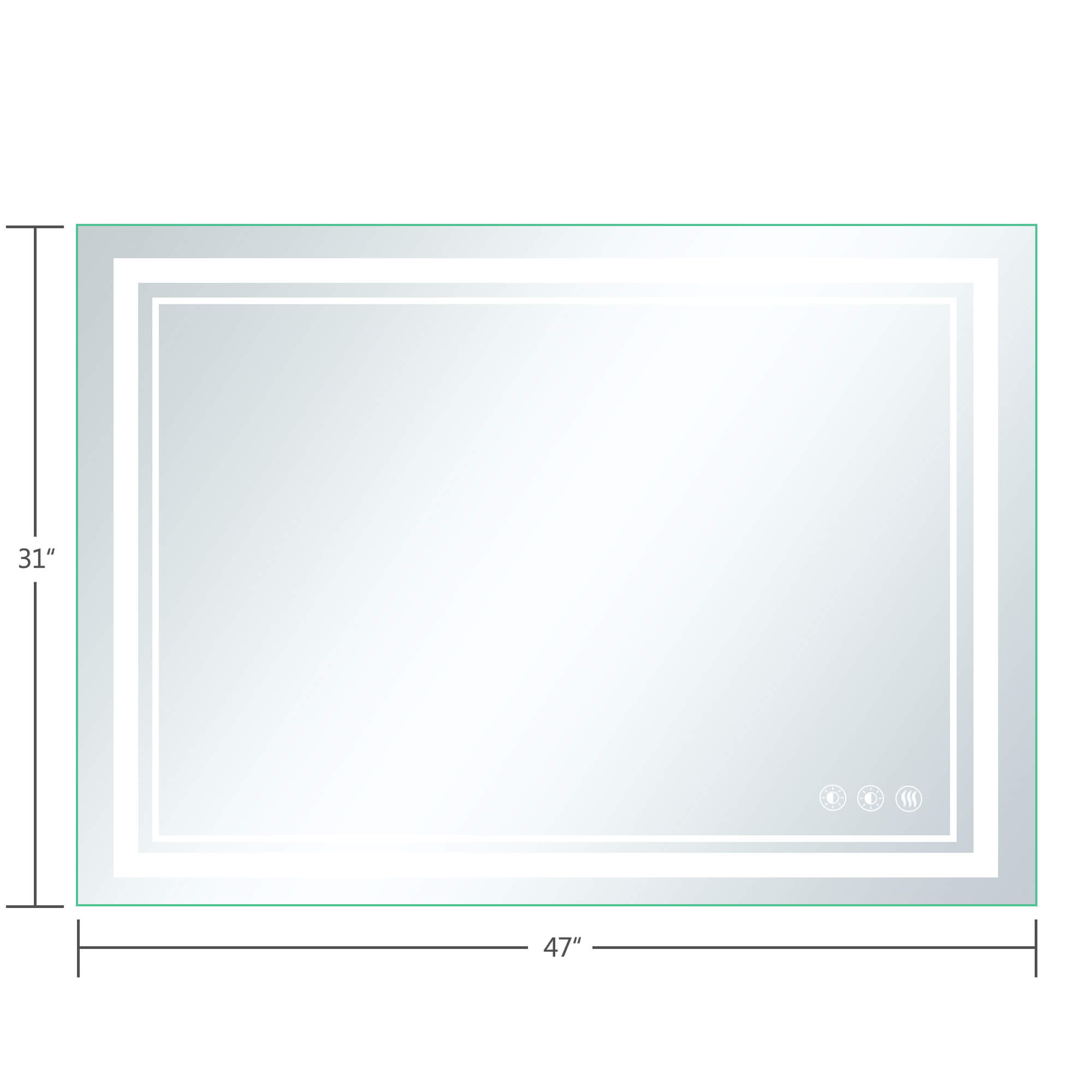 Gladys-Dimmable Lighted RGB LED Bathroom Mirror with Lights