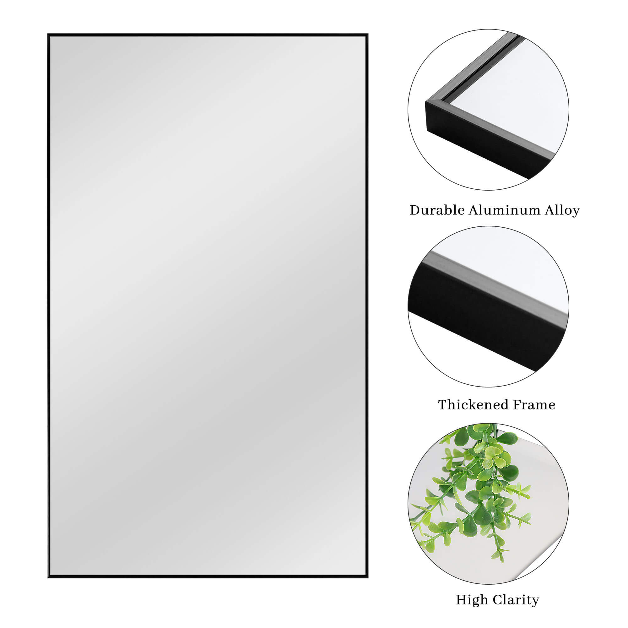 Black full length floor mirror