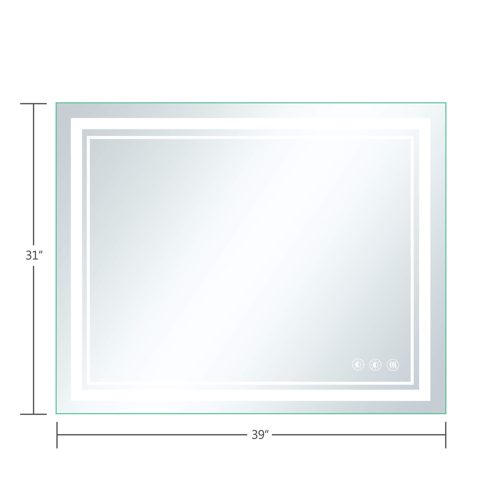 Gladys-Dimmable Lighted RGB LED Bathroom Mirror with Lights