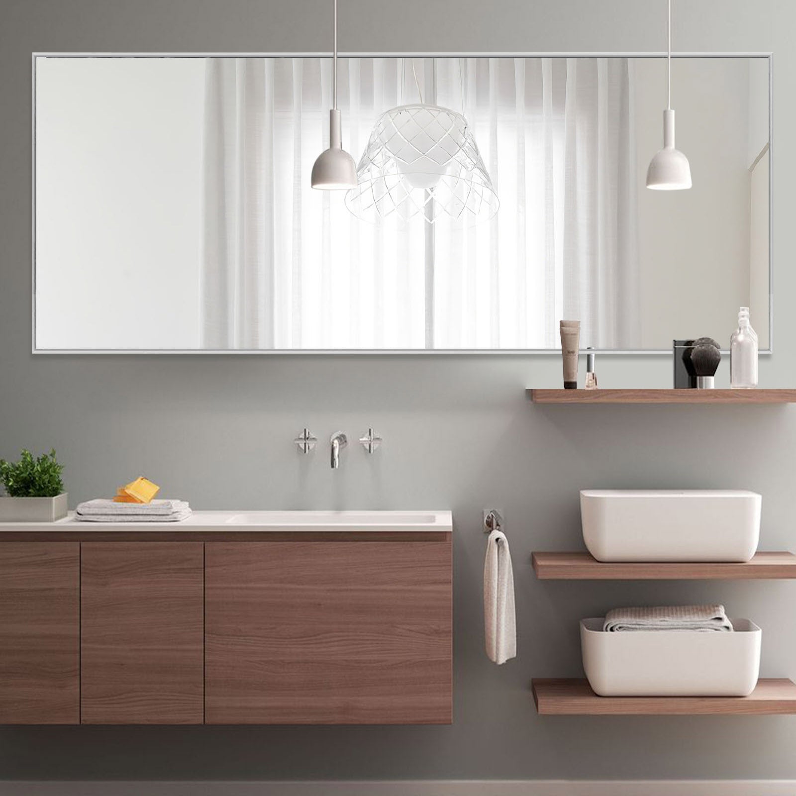 silver Large Full Length Wall Mirror