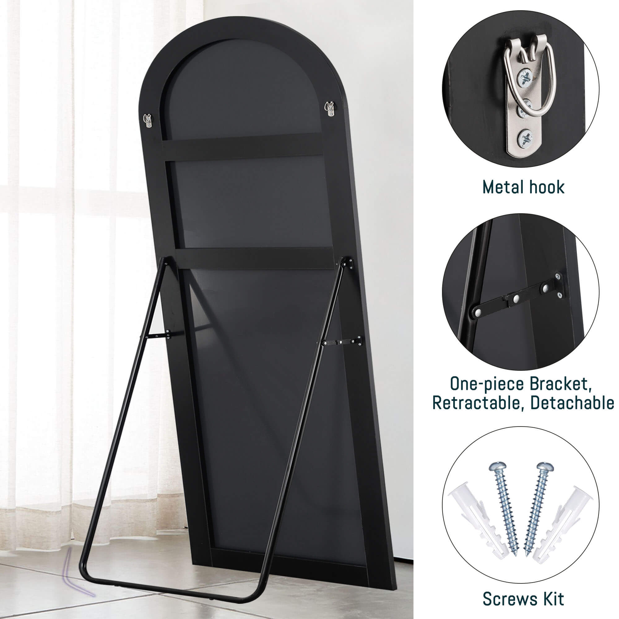 Riley-Oversized Arched-top Full Length Standing Mirror