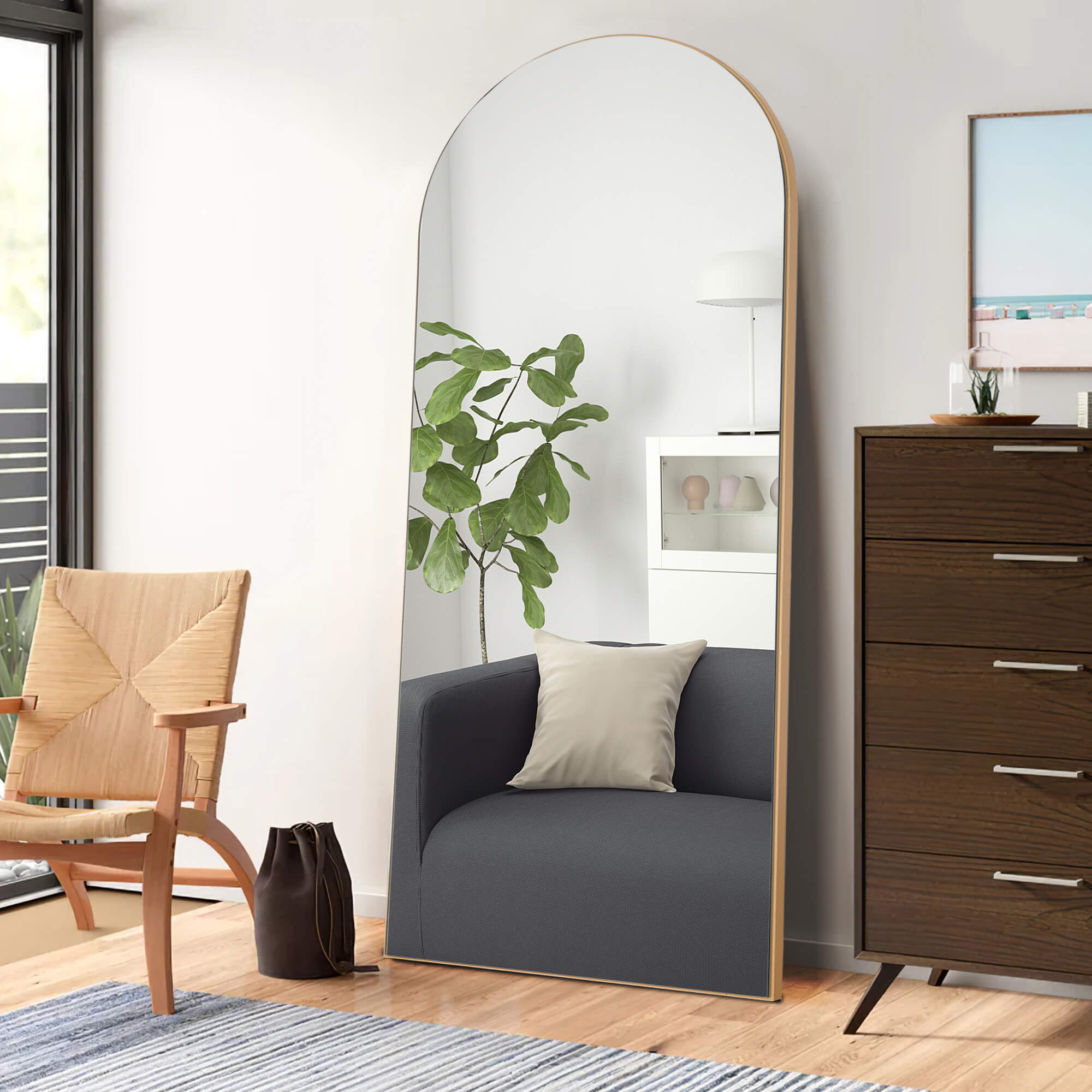 Riley-Oversized Arched-top Full Length Standing Mirror