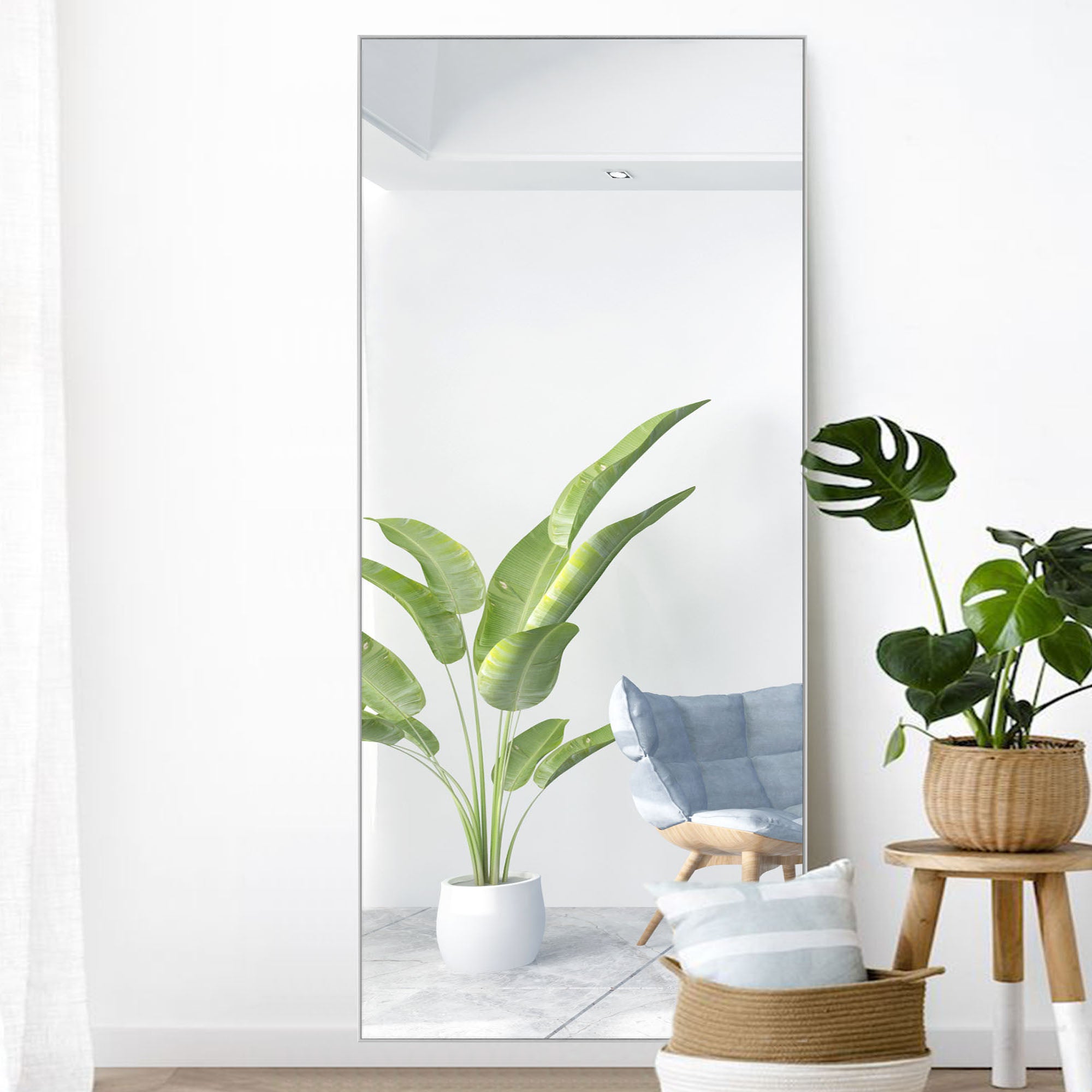 silver Full Length Wall Mirror