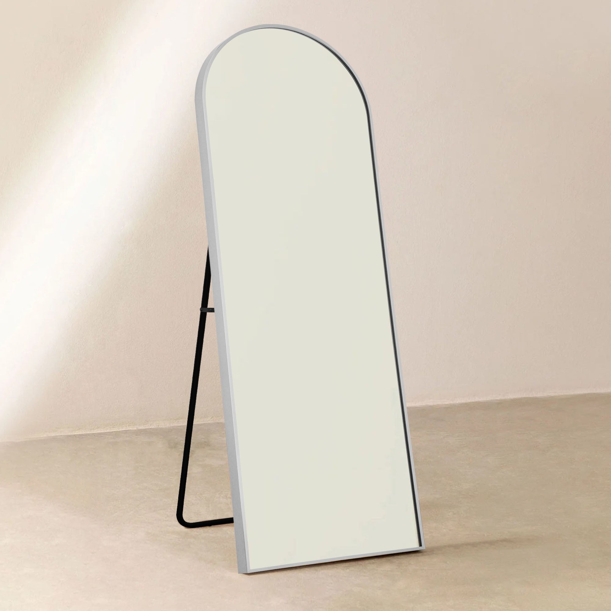 silver arch full length leaning mirror