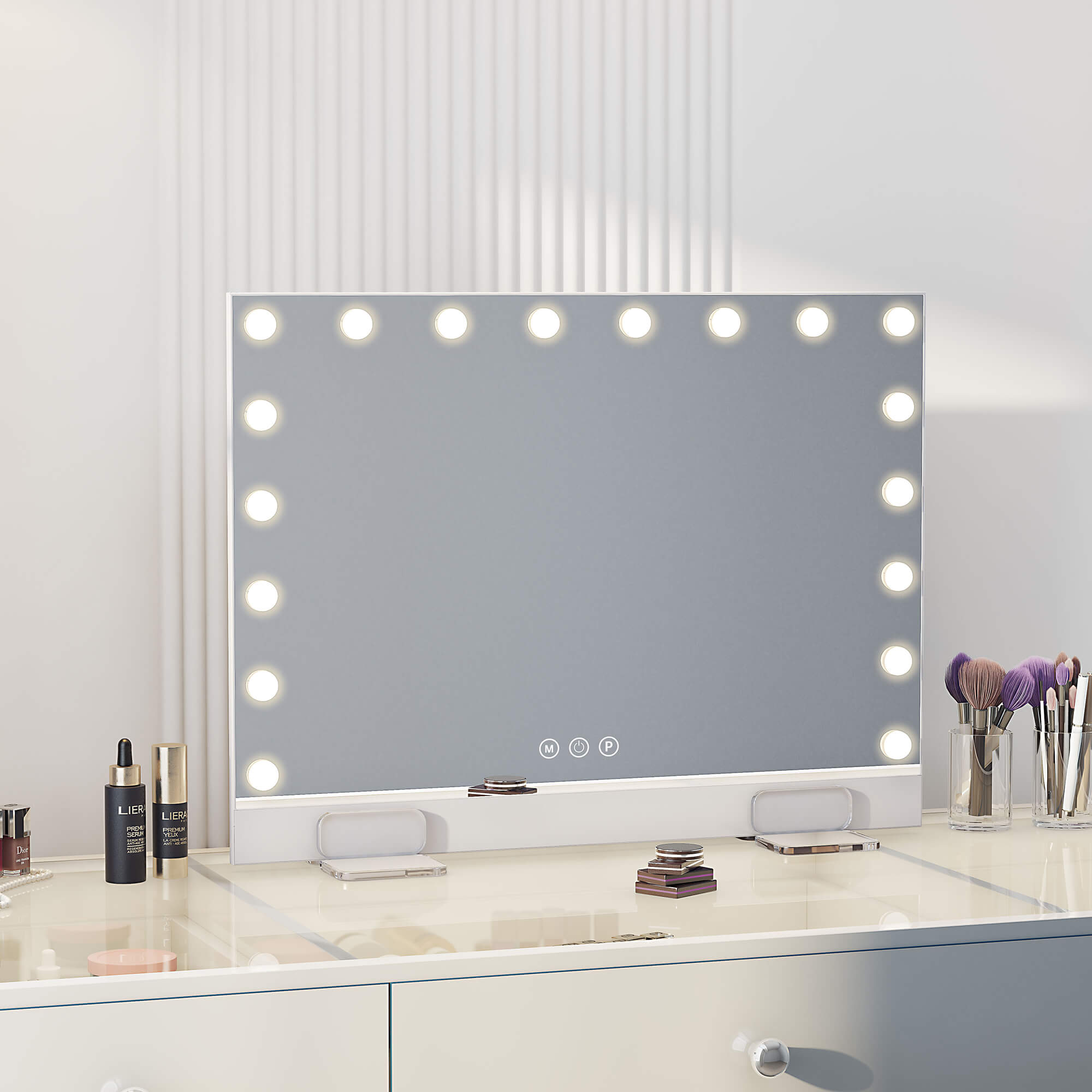 Athena- 31"x 23" Ultra Thin Dimmable Cosmetic Lighted Hollywood Vanity Mirror