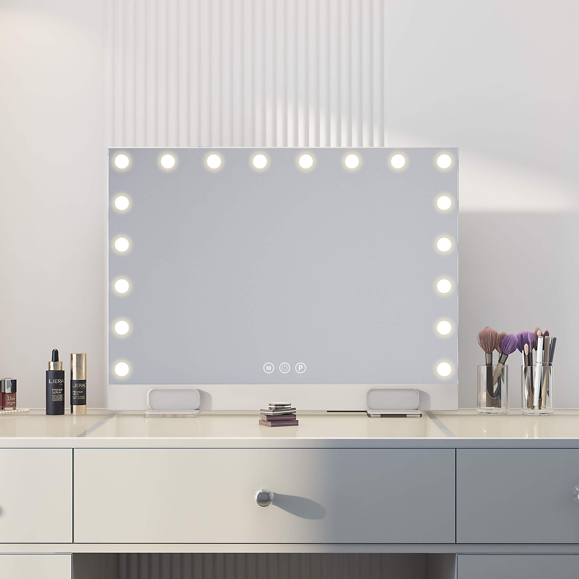 Athena- 31"x 23" Ultra Thin Dimmable Cosmetic Lighted Hollywood Vanity Mirror