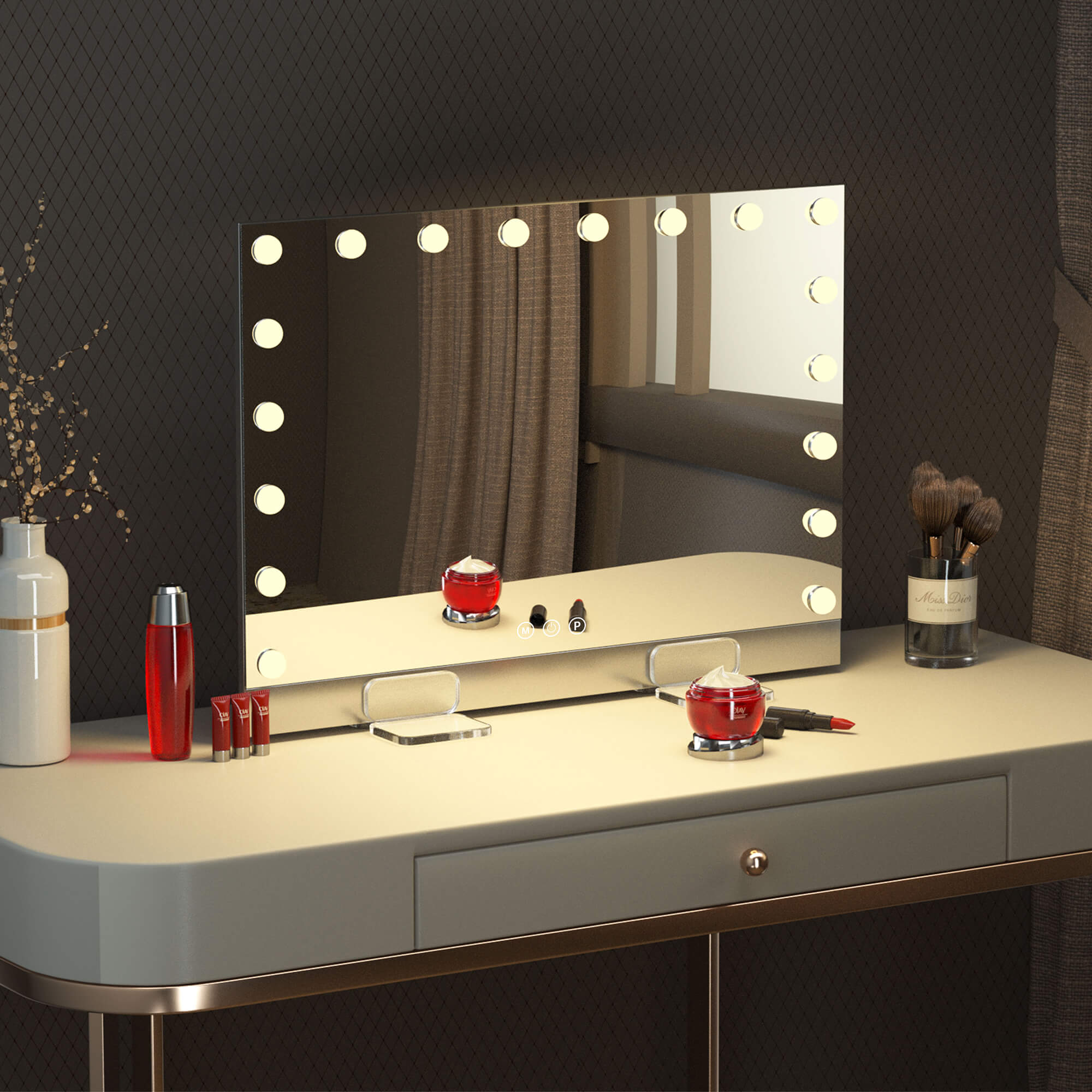 Athena- 31"x 23" Ultra Thin Dimmable Cosmetic Lighted Hollywood Vanity Mirror