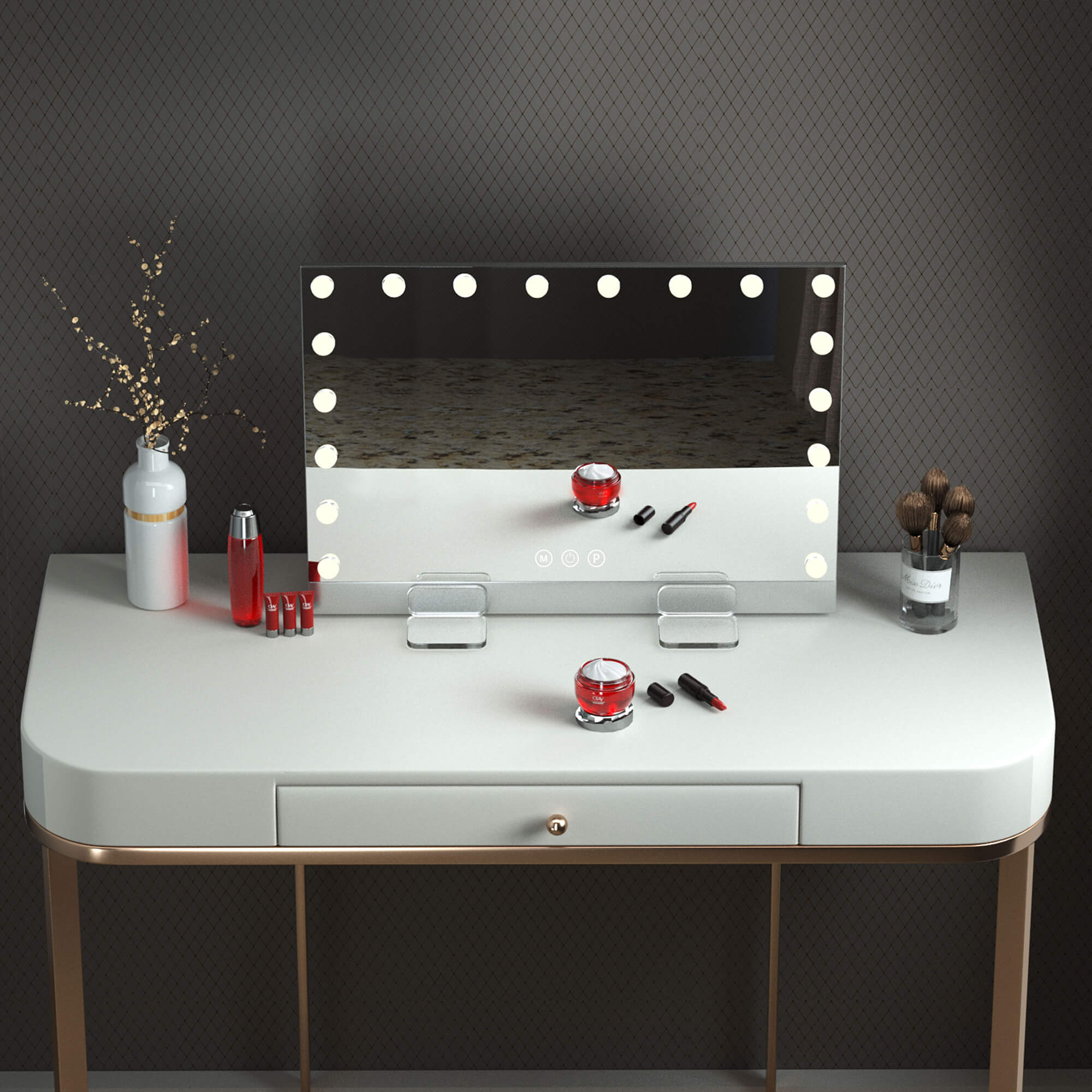 Athena- 31"x 23" Ultra Thin Dimmable Cosmetic Lighted Hollywood Vanity Mirror