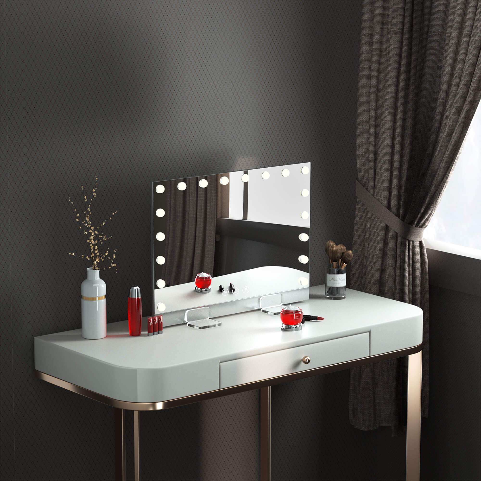 Athena- 31"x 23" Ultra Thin Dimmable Cosmetic Lighted Hollywood Vanity Mirror