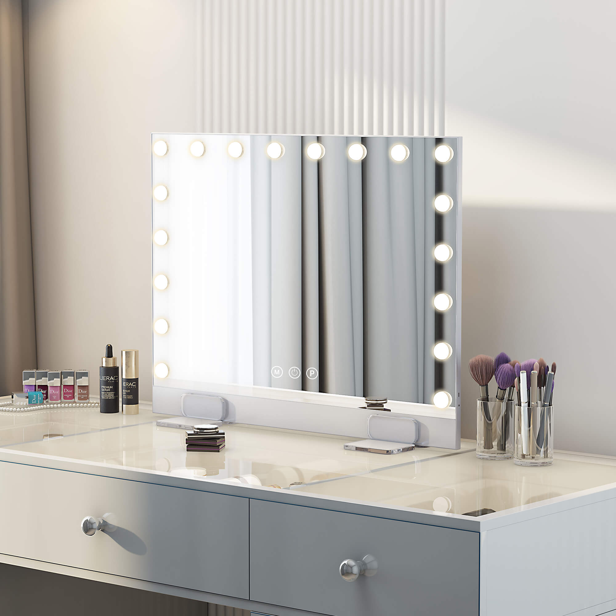 Athena- 31"x 23" Ultra Thin Dimmable Cosmetic Lighted Hollywood Vanity Mirror