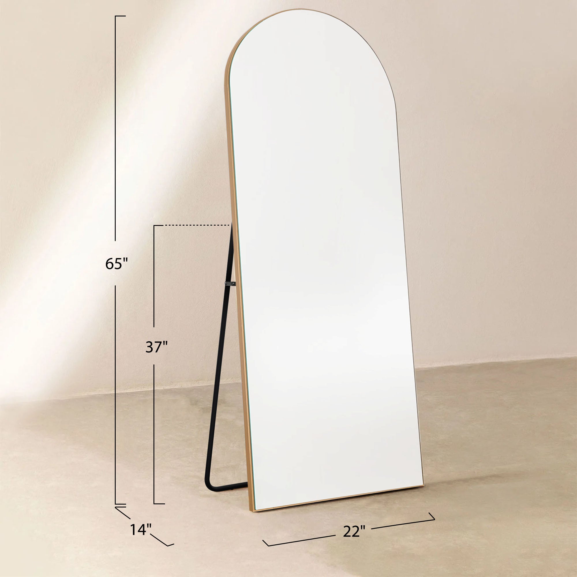 gold wood arch full body mirror