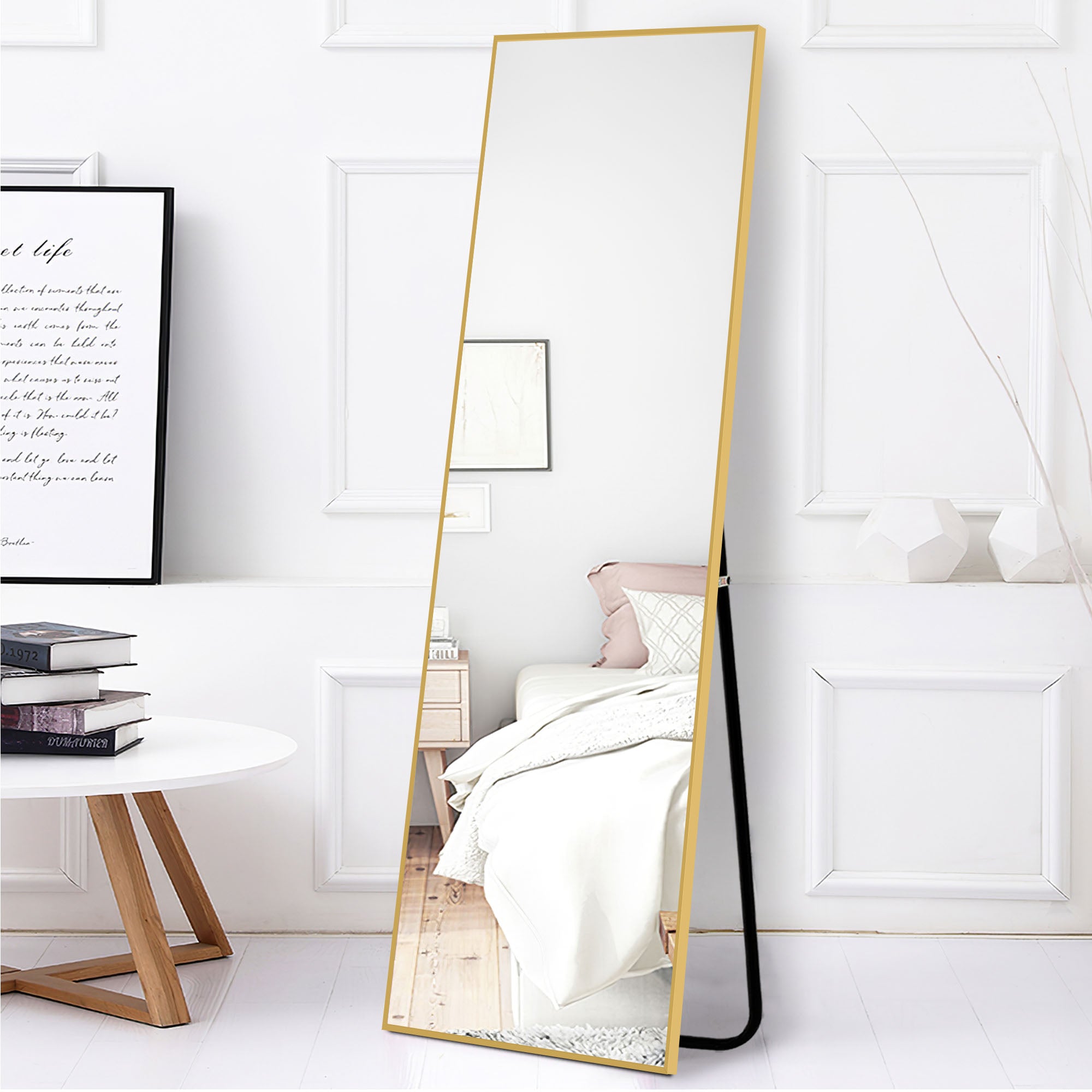 Gold full length floor mirror