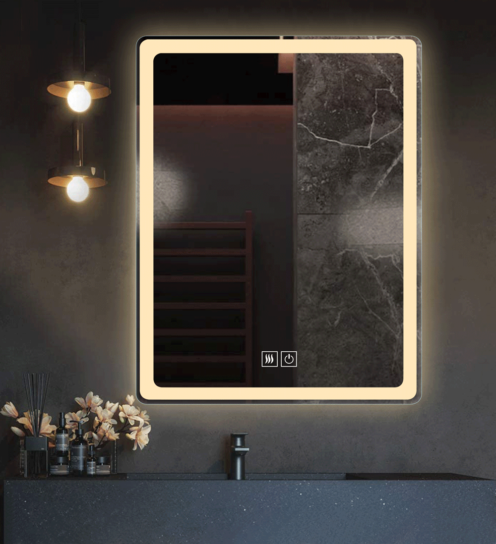 lilac led bath mirror