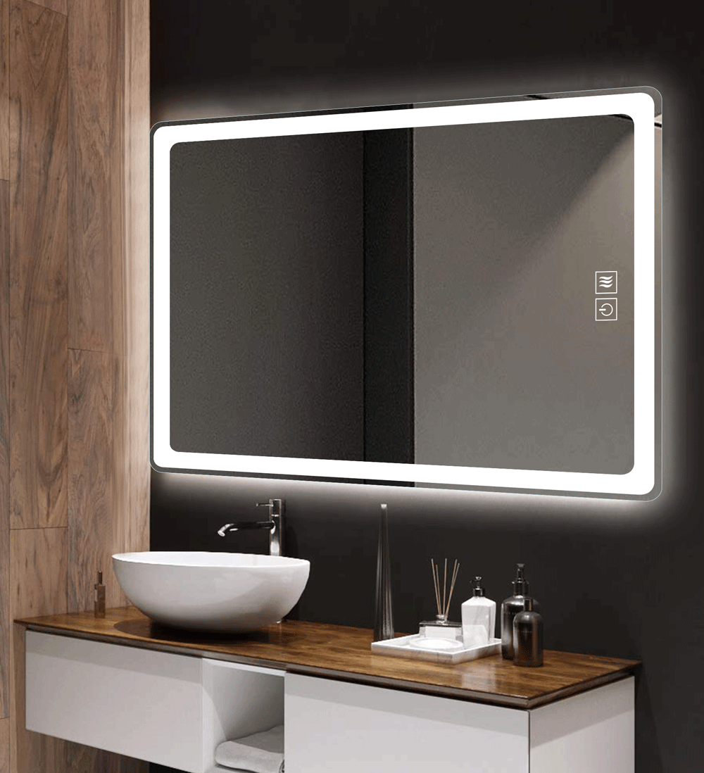 Lilac Modern Contemporary Lighted Bathroom Vanity Mirror
