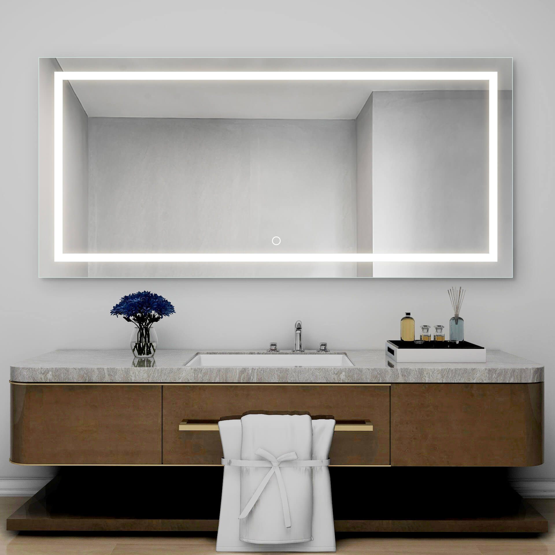 bathroom led mirrors