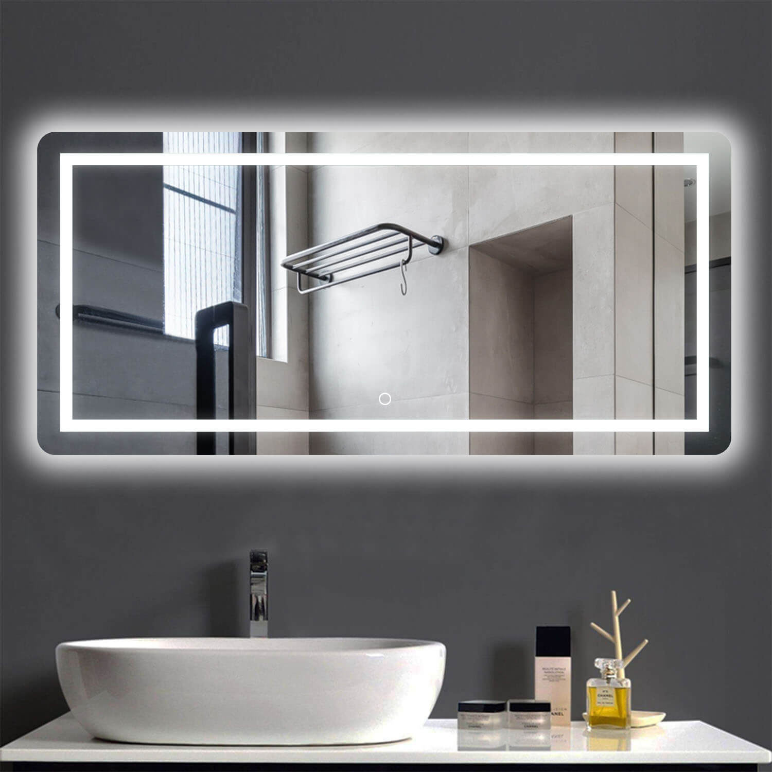 Ripley - ESPEJO SMART DUCHALUX BASIC - LUZ RETROILUMINADA - HORIZONTAL 100  X 80 CM