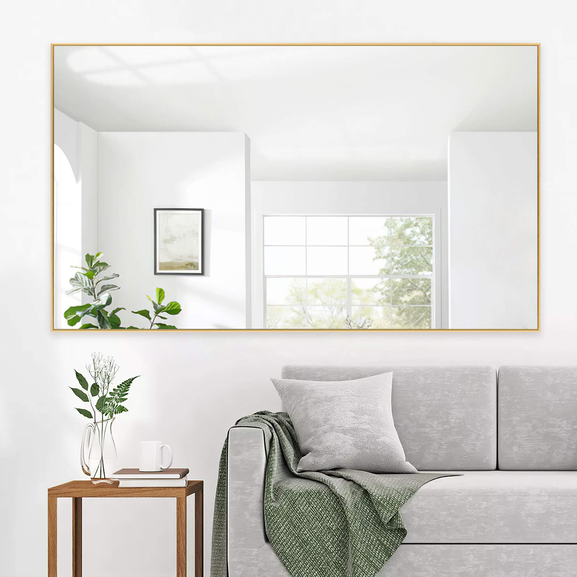 Gold full length wall mirror