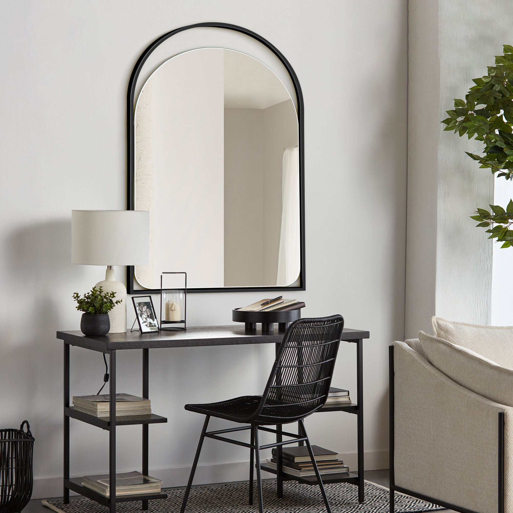 Bonny- Modern Home Decor Cutout Arch Top Floor Mirror