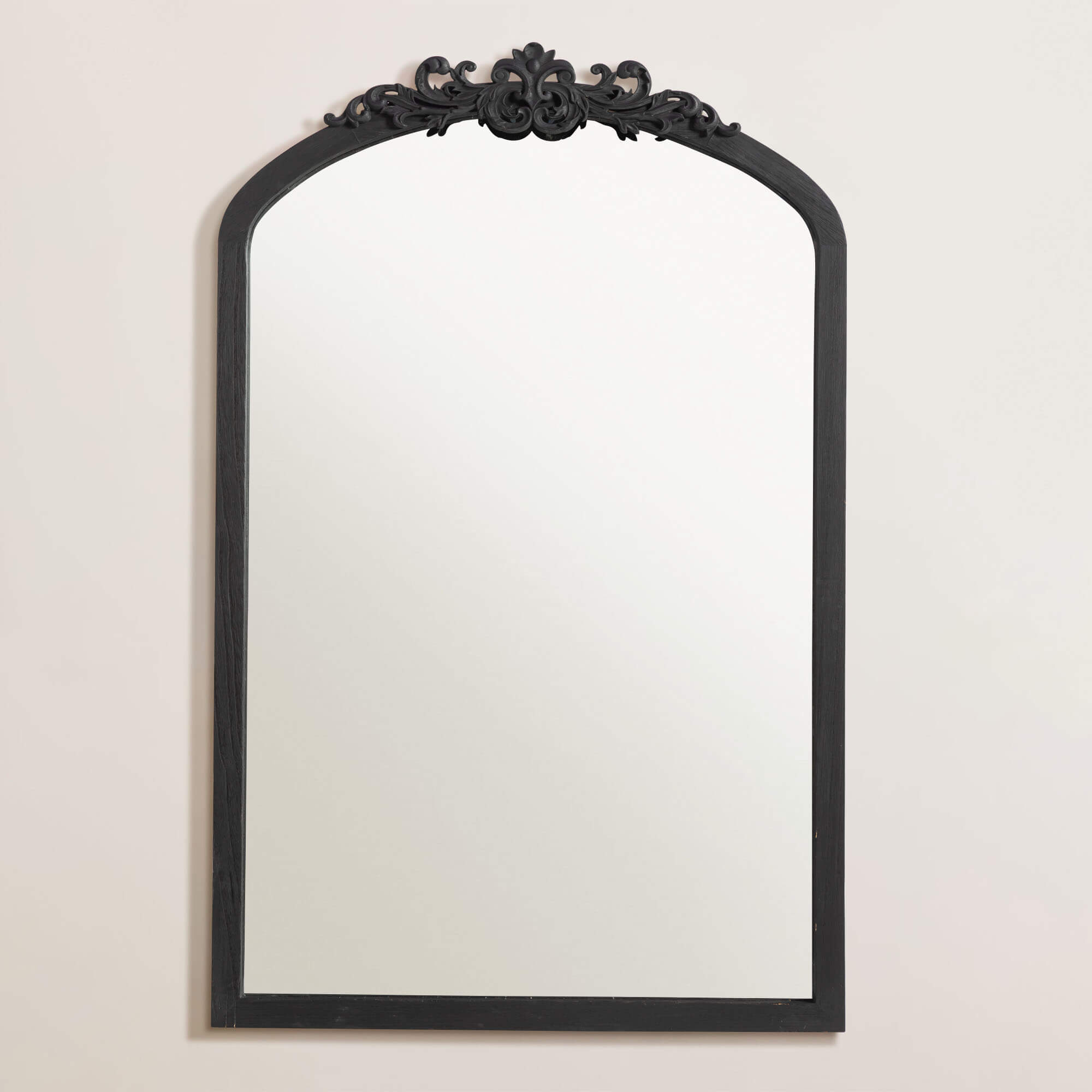 large black wood decor mirror