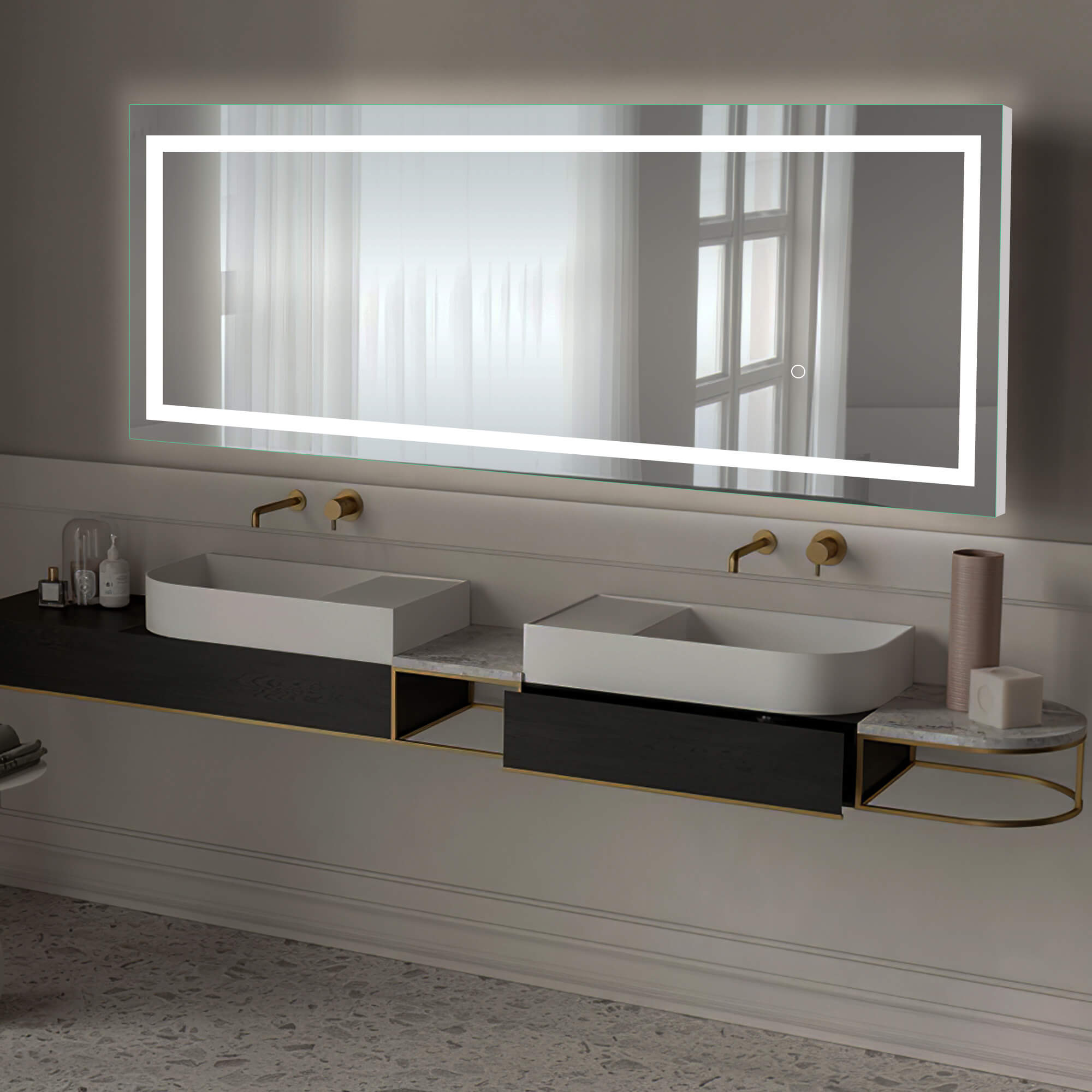 Gene-Bedroom Modern Full Length LED Mirror with stand