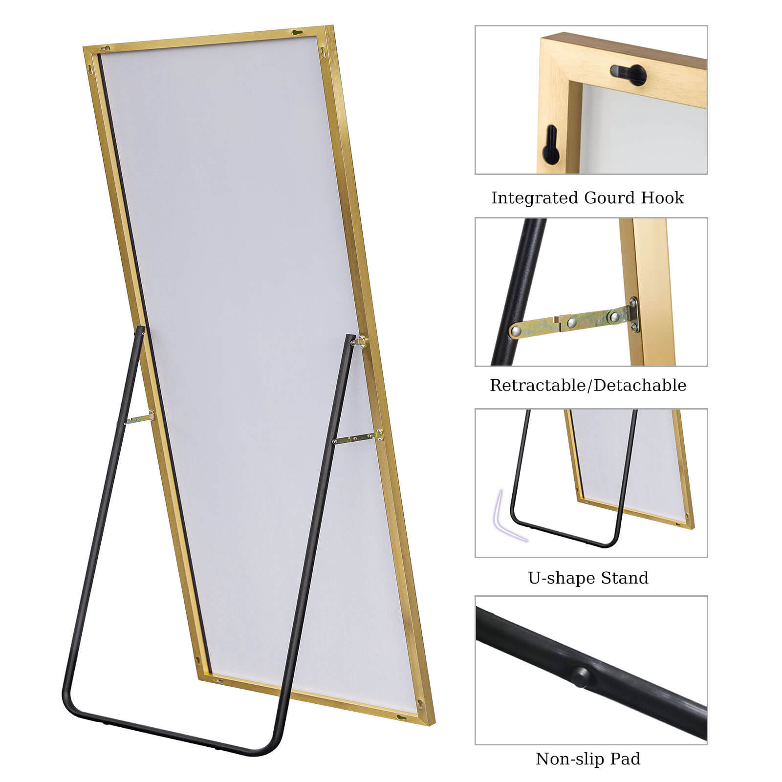 Dorothy-71"x 31.5" Oversized Rectangle Metal Framed Full Length Floor Mirror